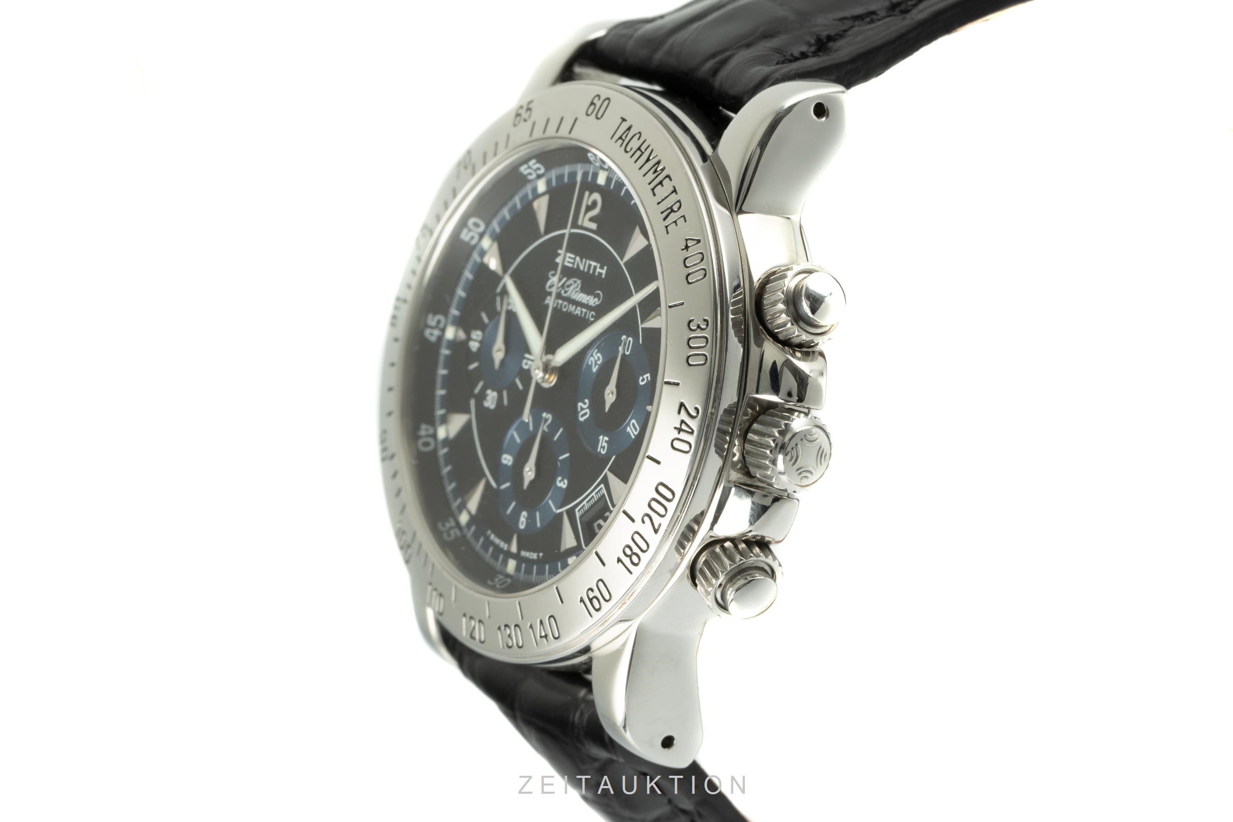 Zenith El Primero chronograph steel automatic Kal. 400Z Ref. 01/02.0461.400  | Zeitauktion