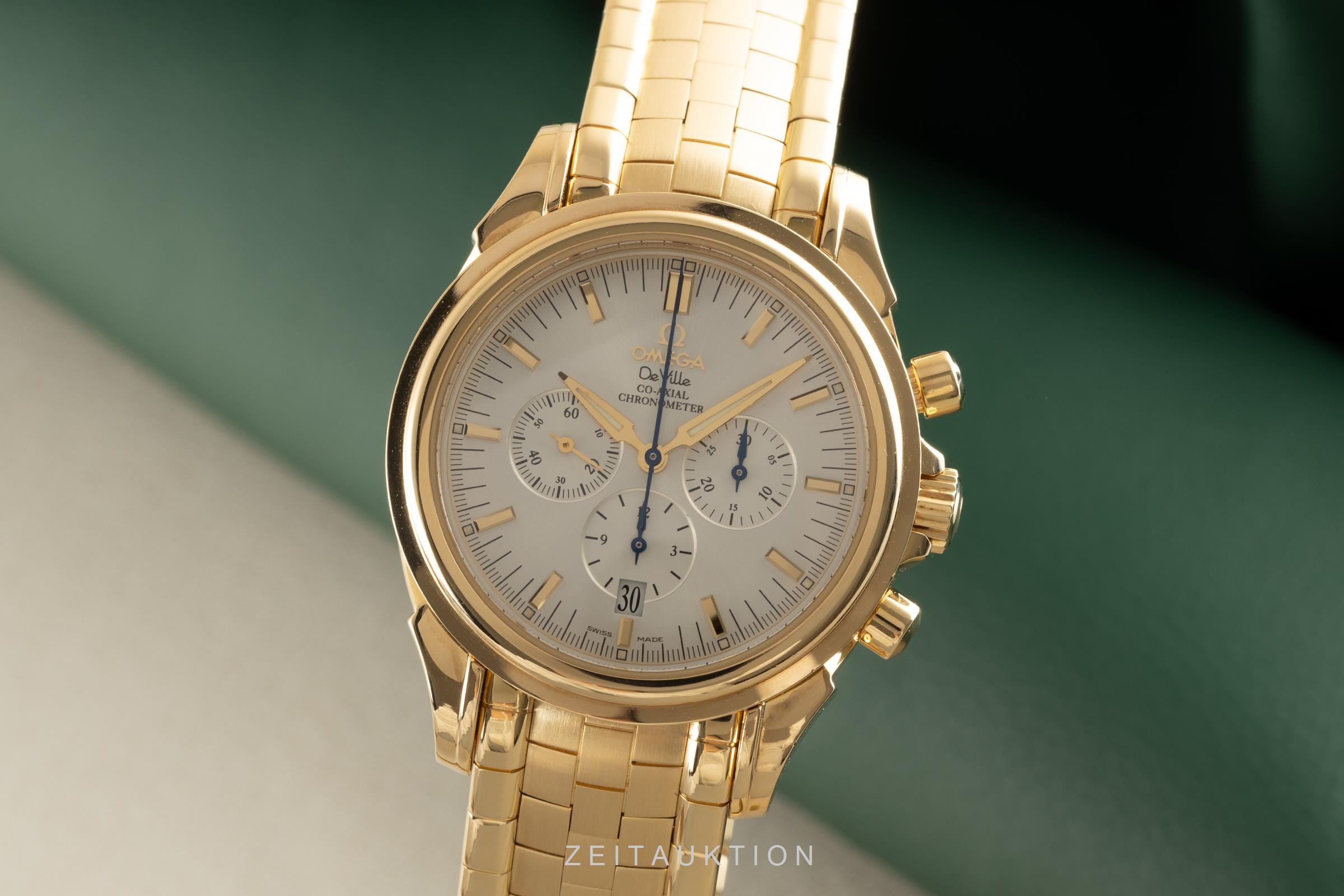 Omega De Ville Chronograph 18k Gold Automatik Kal. 3313 Ref. 4141.30.00  | Zeitauktion