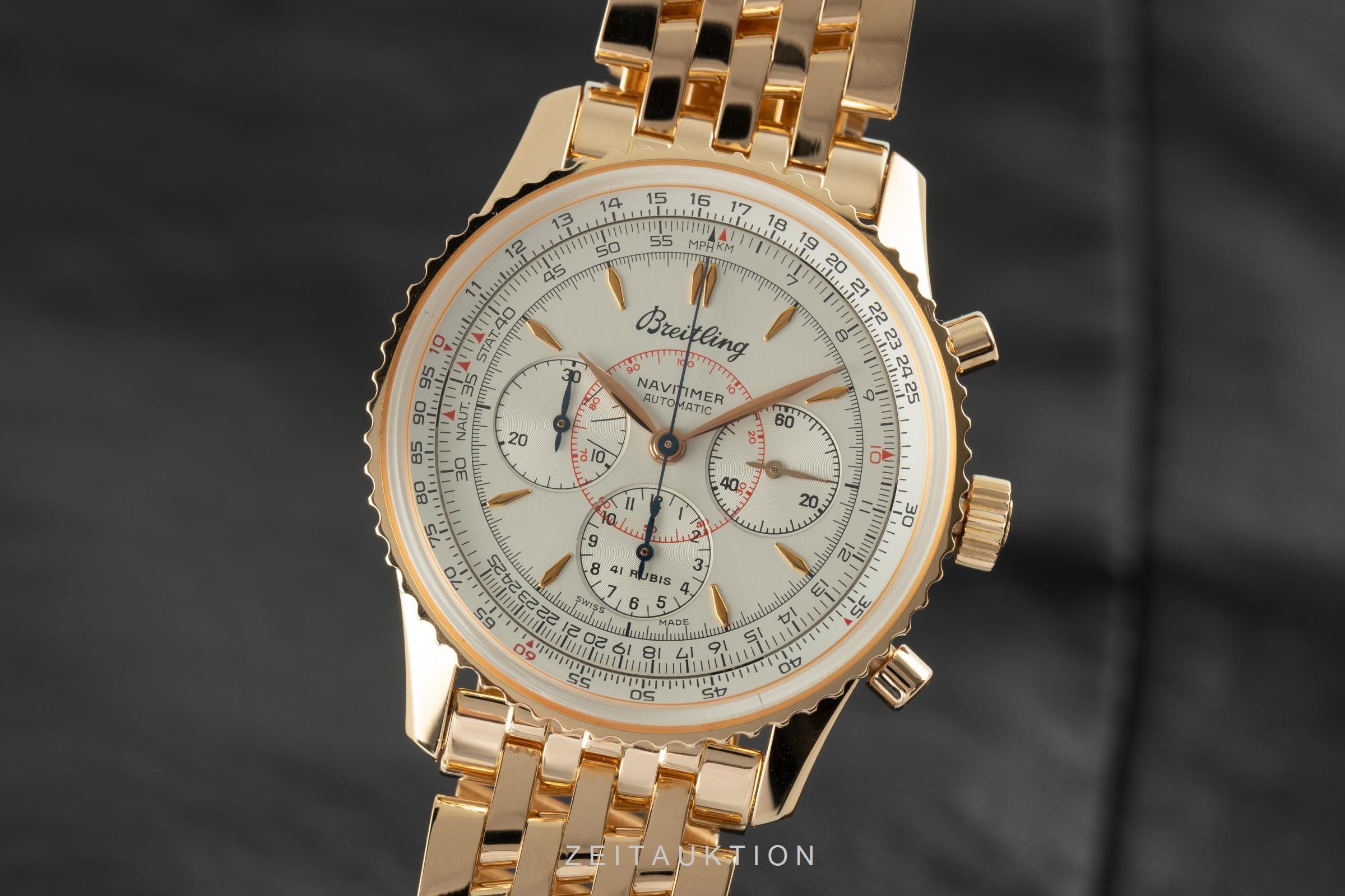 Breitling Navitimer chronograph 18 ct red gold automatic Kal. B30 Ref. H30030.1  | Zeitauktion