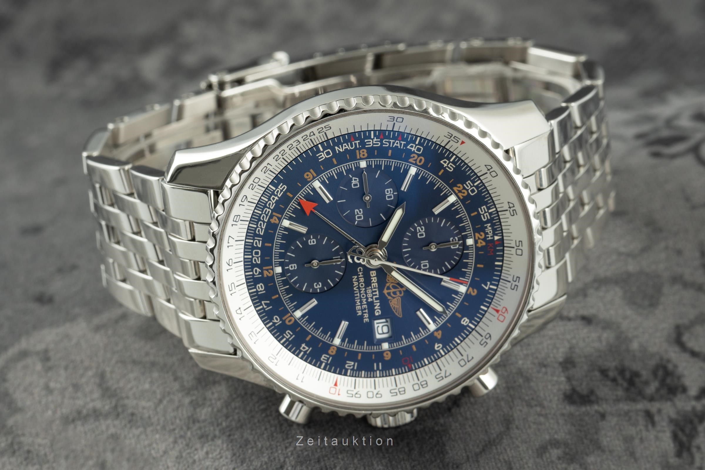breitling navitimer world blue dial
