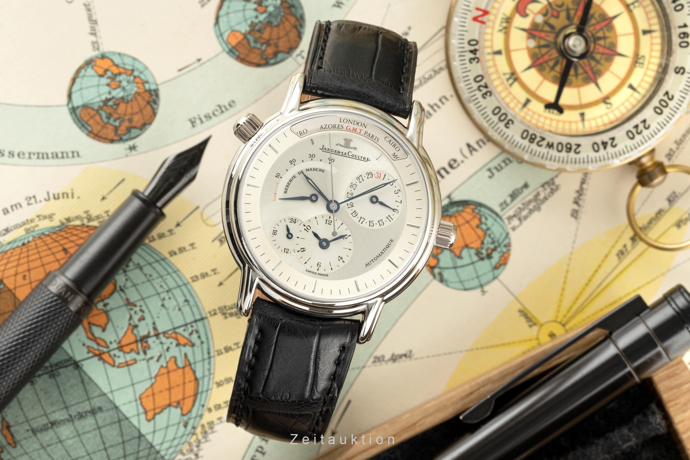 Jaeger-LeCoultre Master Geographic platinium automatic Kal. 929 Ref. 169.6.92  | Zeitauktion