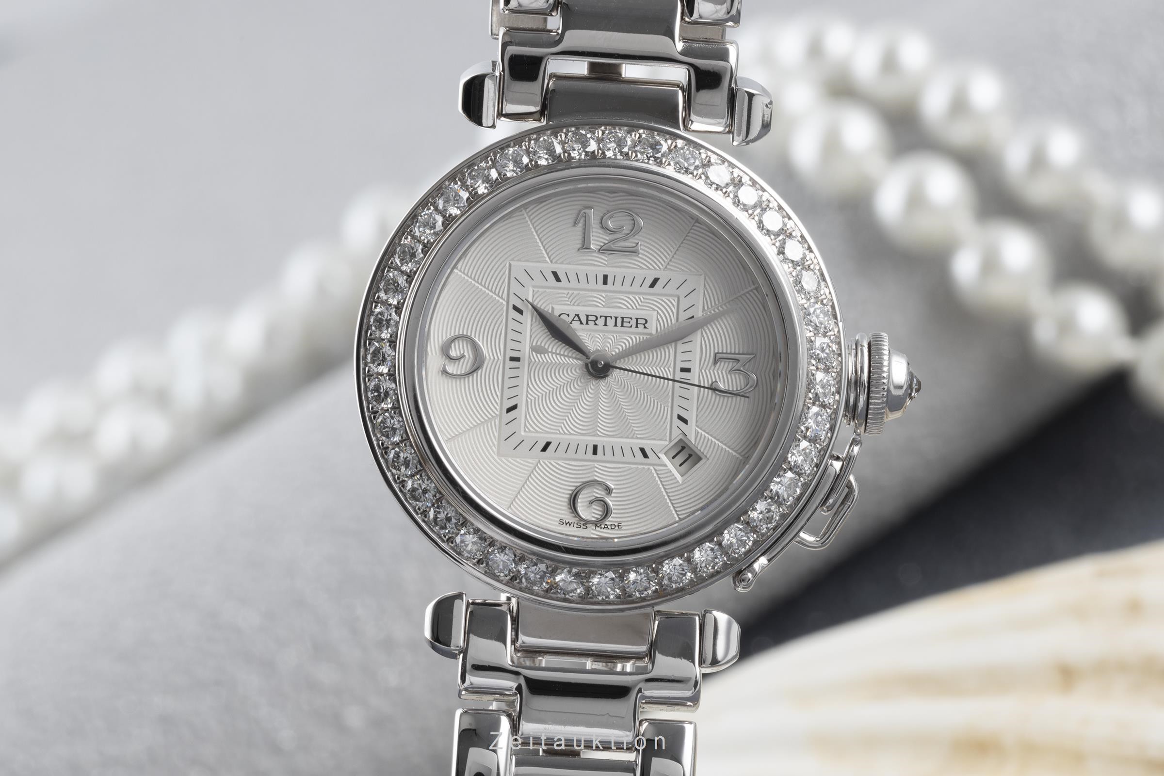 Cartier Pasha oro blanco de 18 quilates automático Kal. 500MC Ref. 2528  | Zeitauktion