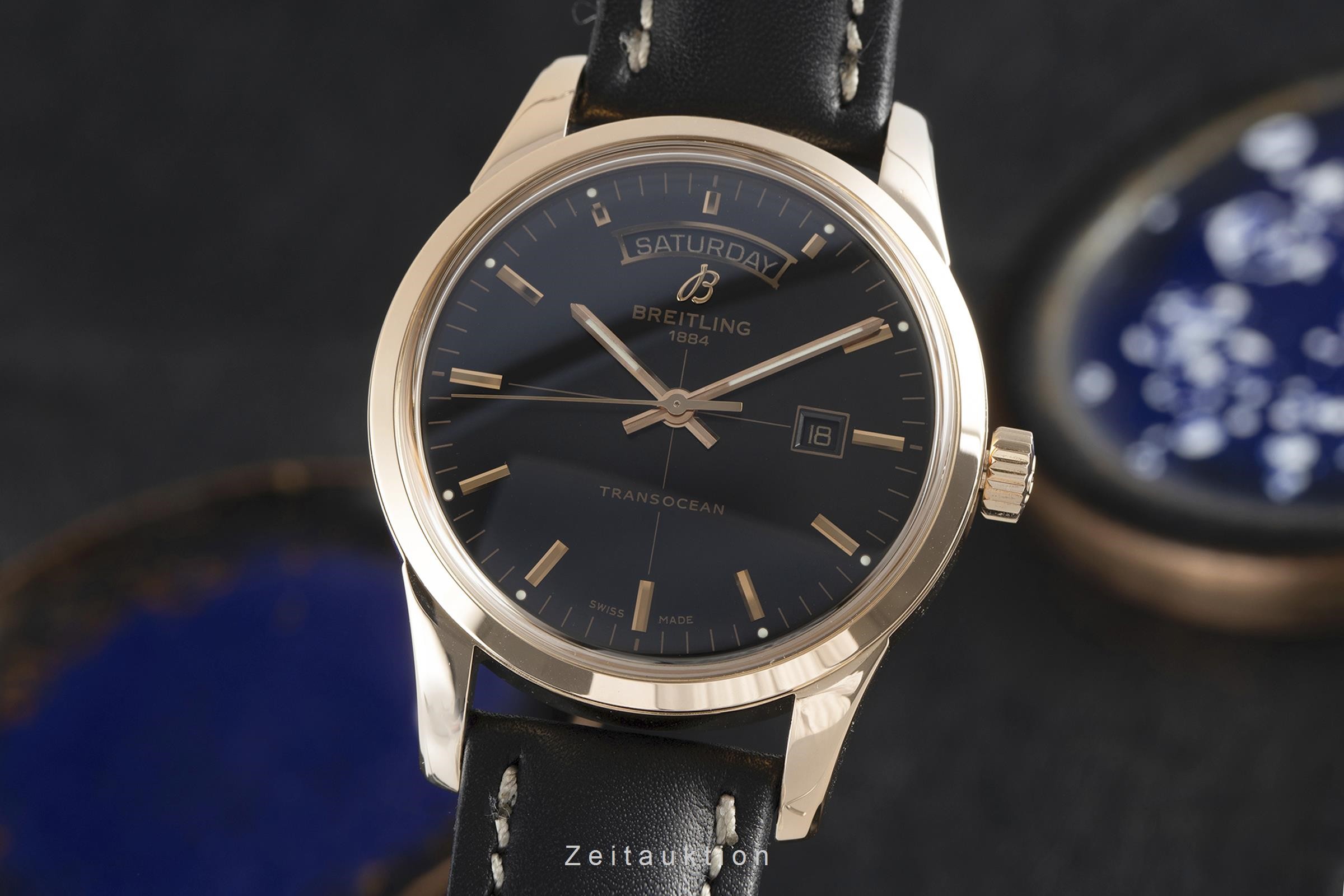 Breitling Transocean or rouge 18 ct automatique Kal. B45 Ref. R45310  | Zeitauktion