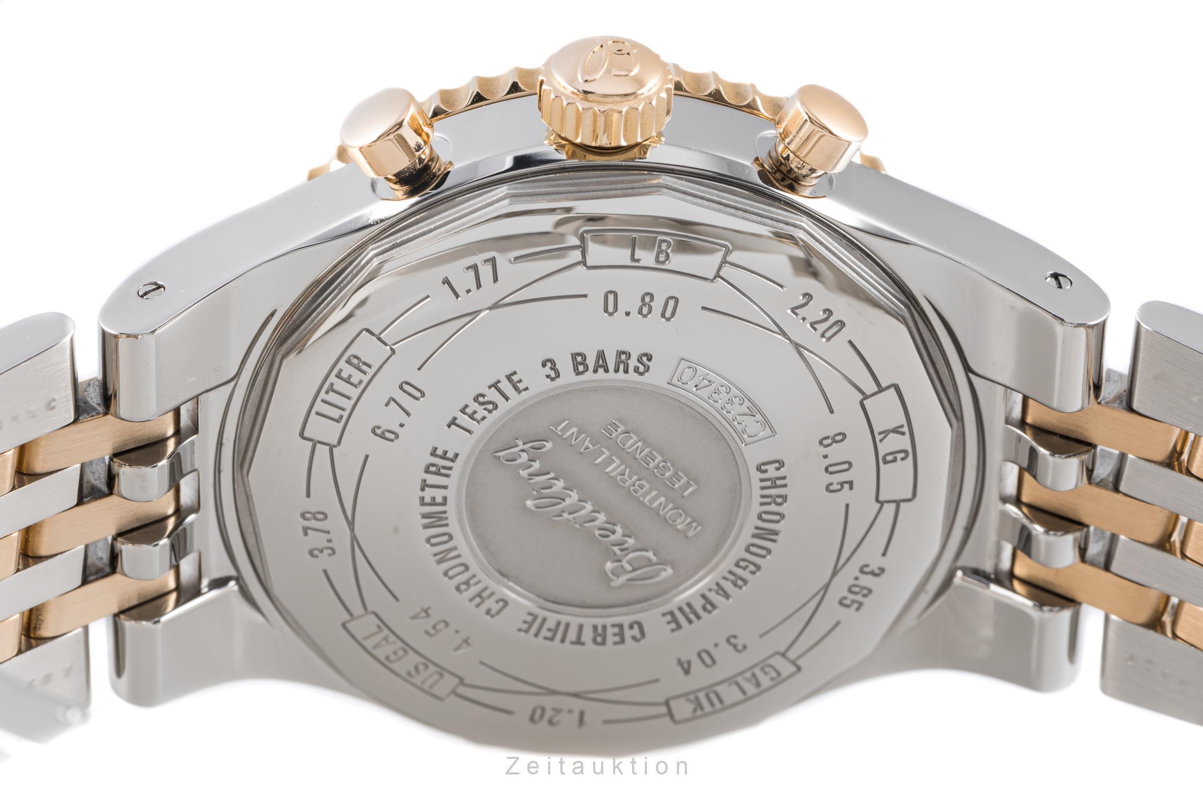 Breitling Montbrillant Chronograph Stahl / Gold Automatik Kal. B23 