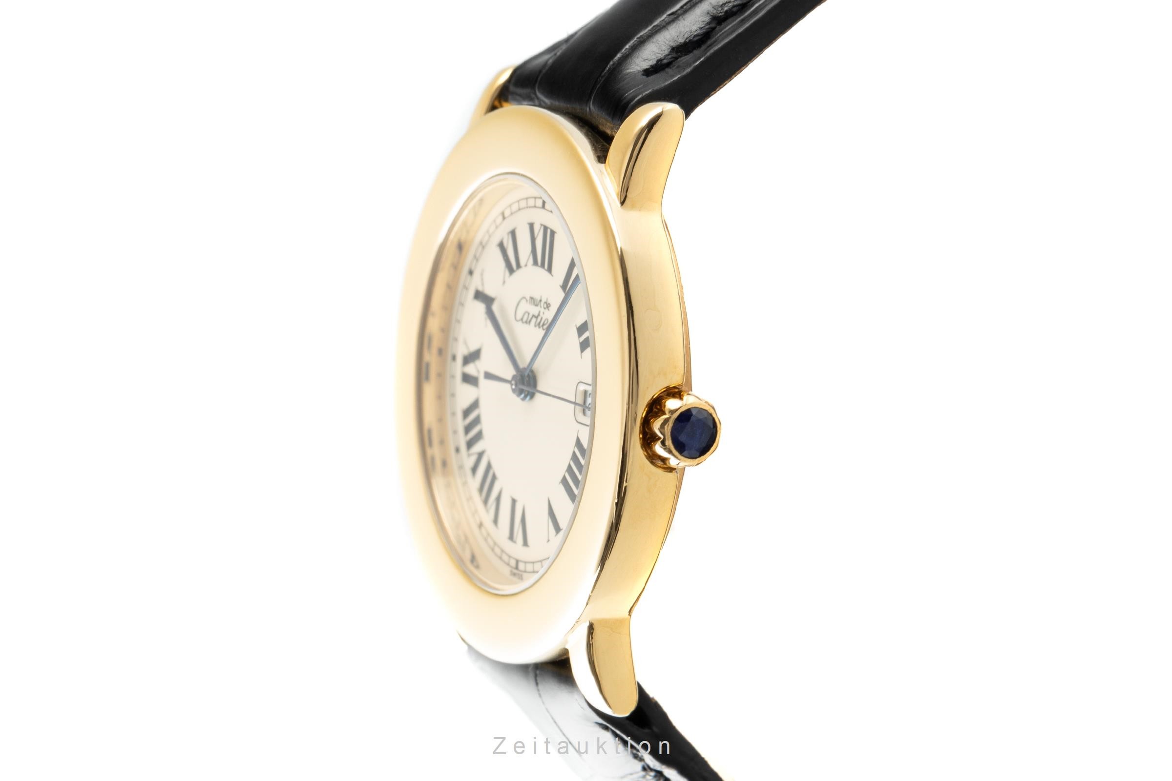 Cartier Ronde Silber vergoldet Quarz Kal. 687 Ref. 1800 1  | Zeitauktion