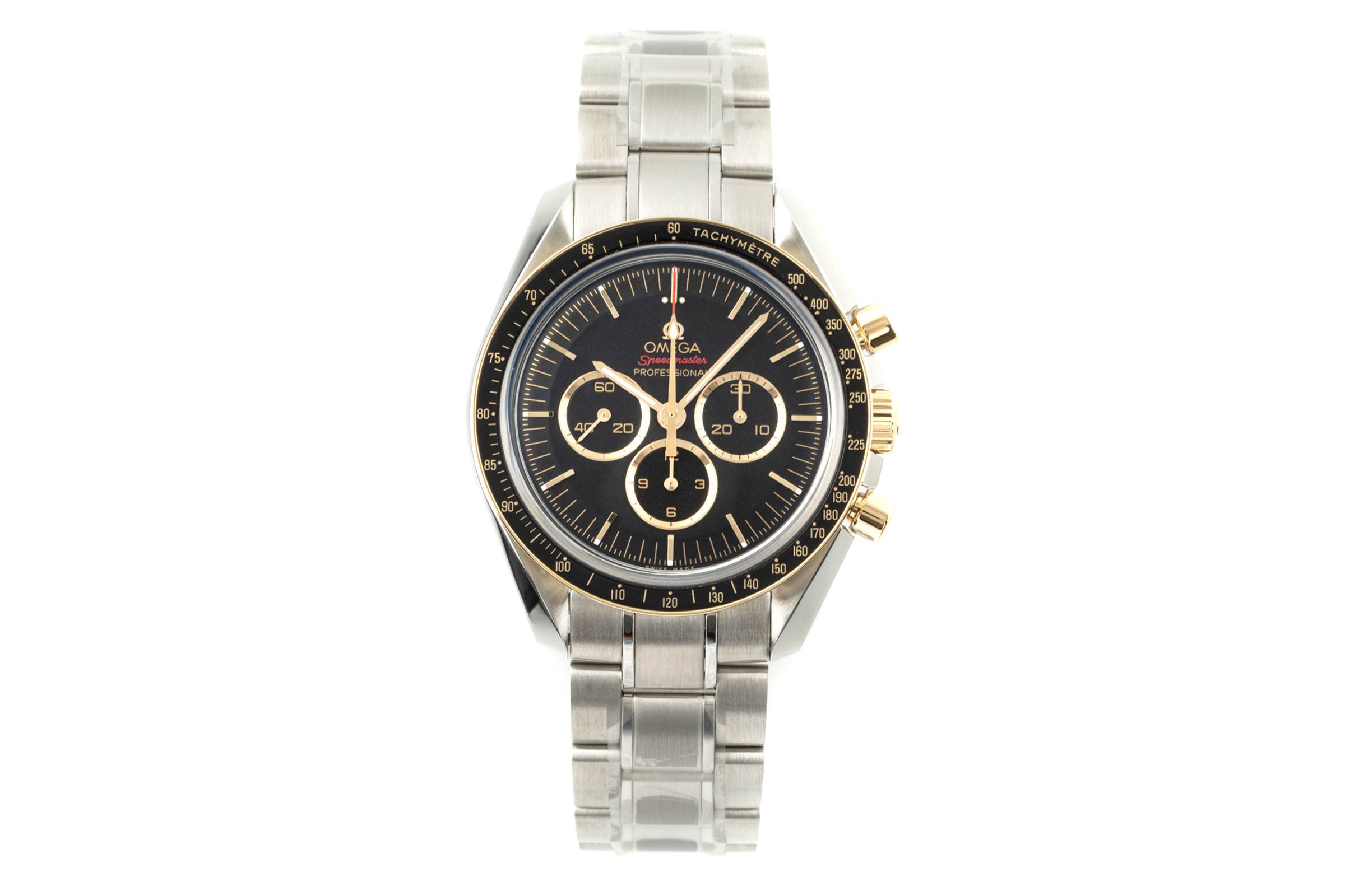 omega speedmaster steel gold