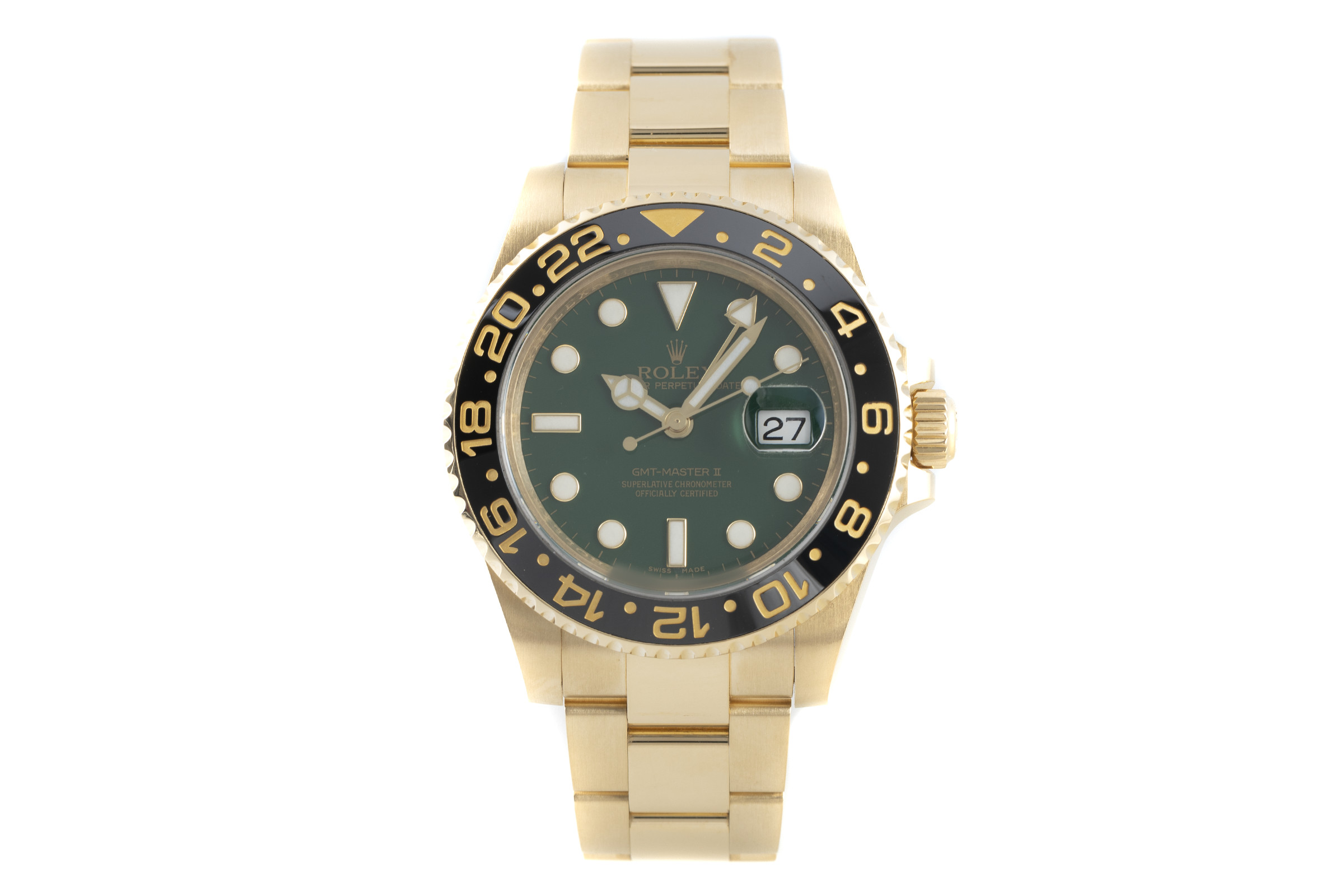 Rolex gmt hot sale oro verde