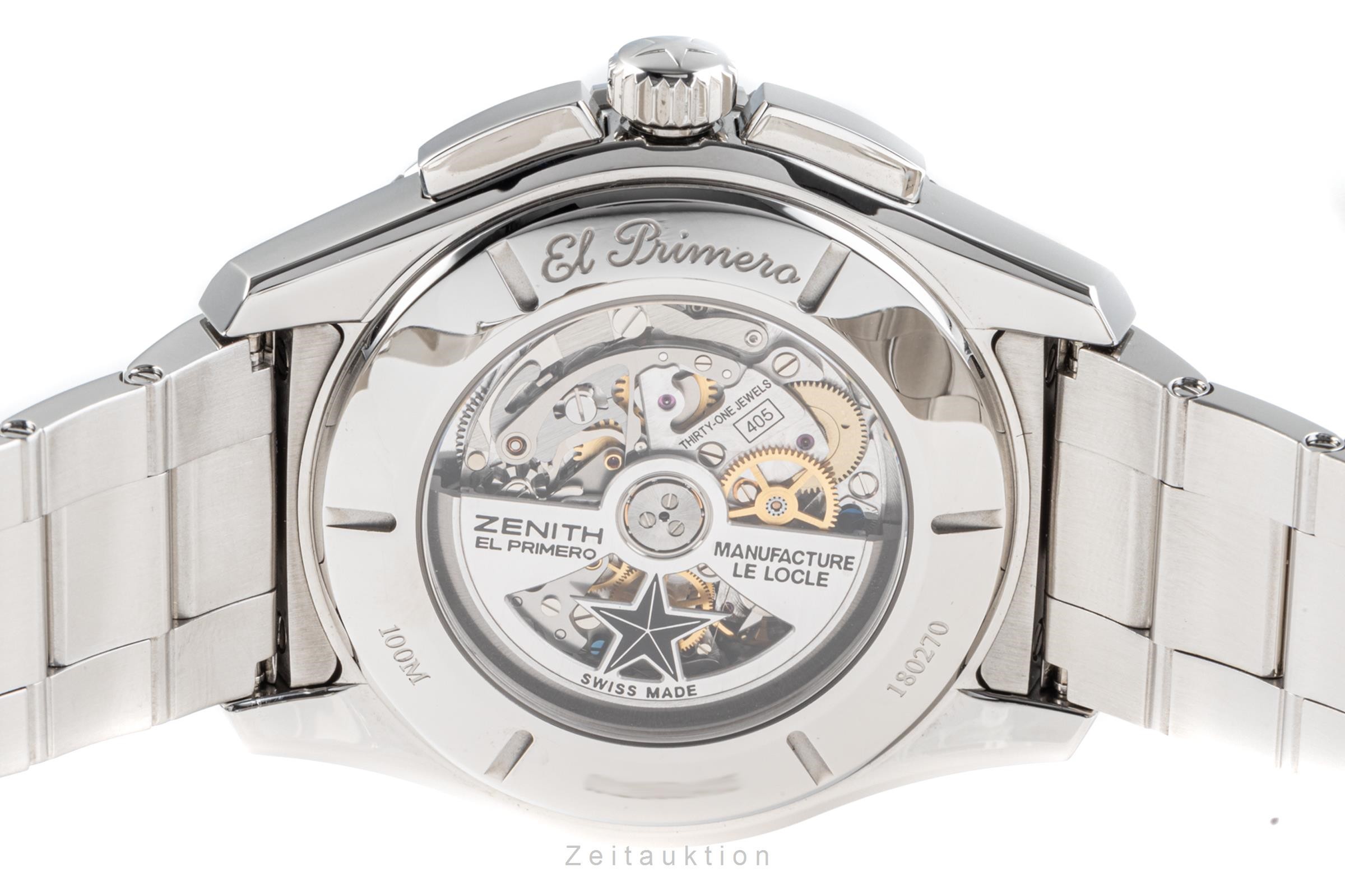 Zenith El Primero Chronograph Stahl Automatik Kal. 405 Ref. 03.2060.405  | Zeitauktion