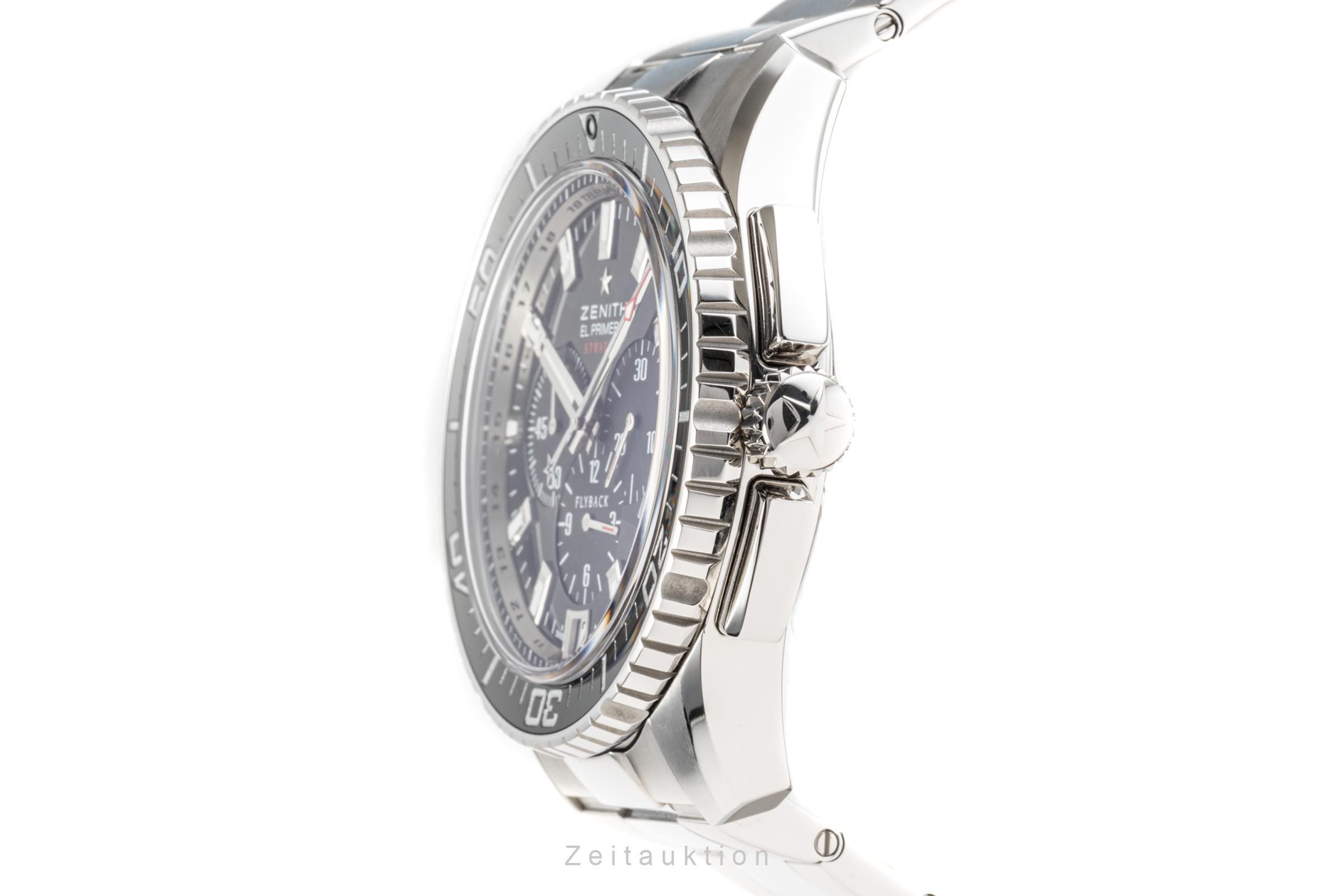 Zenith El Primero Chronograph Stahl Automatik Kal. 405 Ref. 03.2060.405  | Zeitauktion