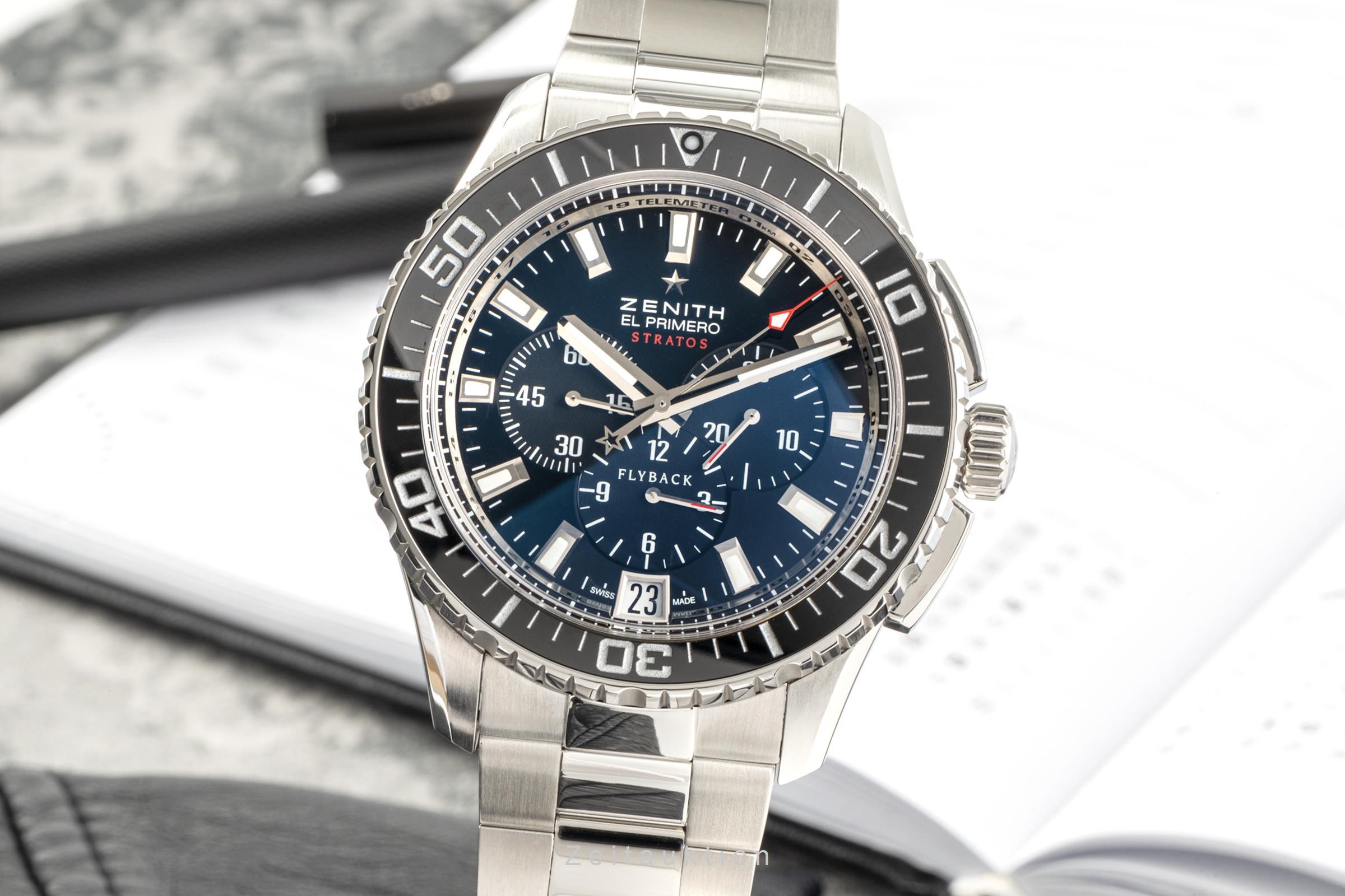 Zenith El Primero Chronograph Stahl Automatik Kal. 405 Ref. 03.2060.405  | Zeitauktion