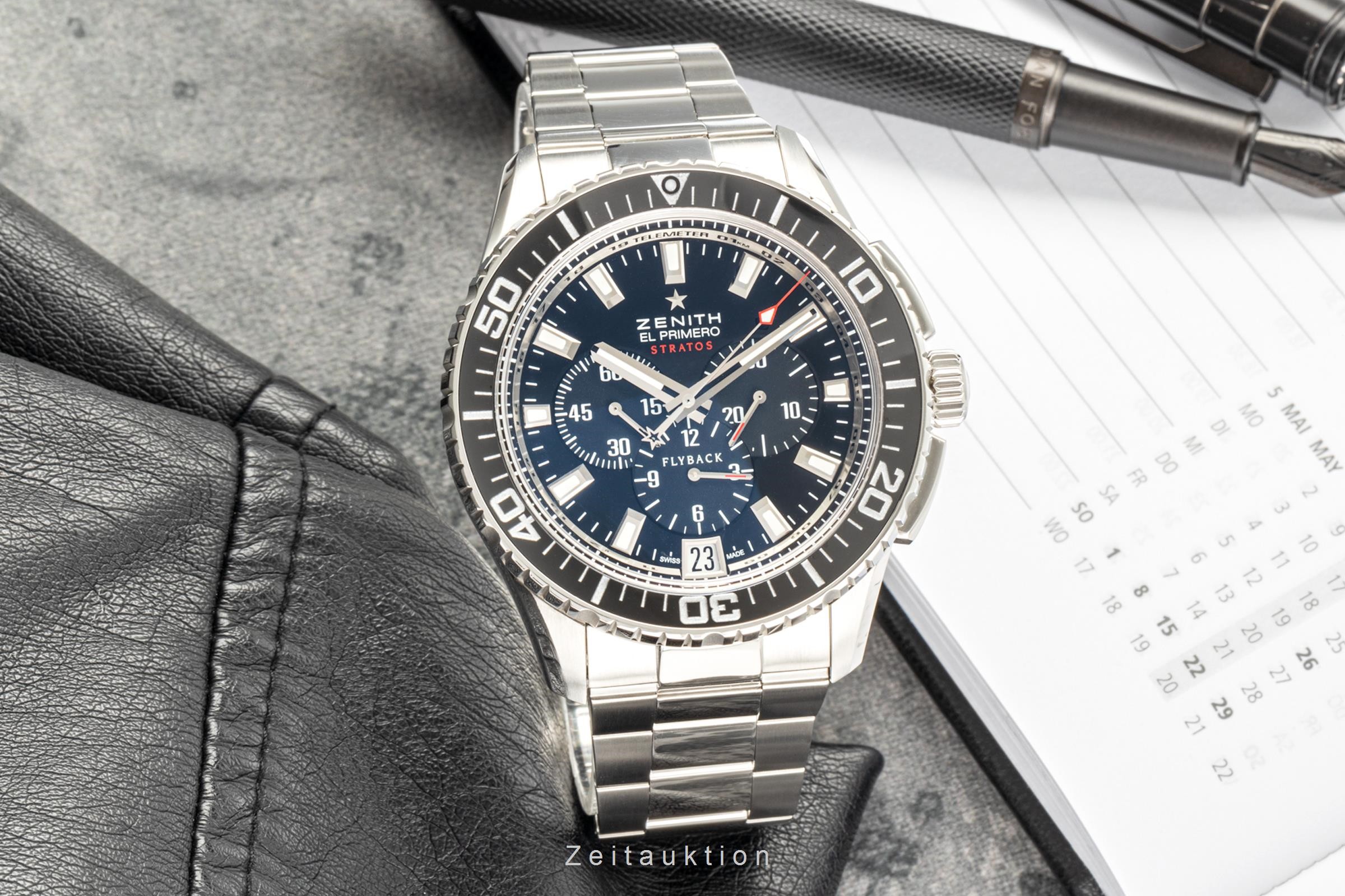 Zenith El Primero Chronograph Stahl Automatik Kal. 405 Ref. 03.2060.405  | Zeitauktion