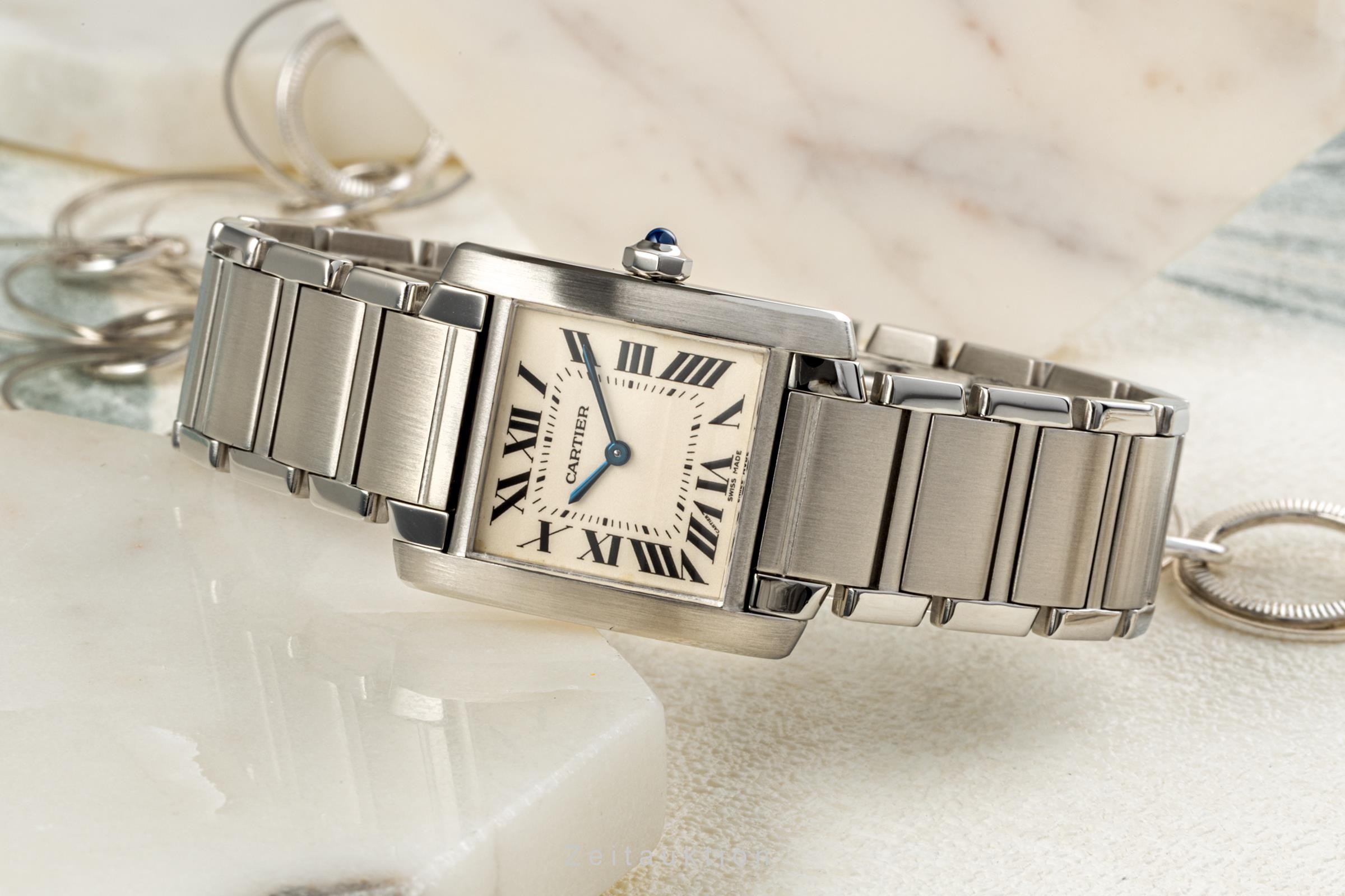 Cartier Tank Francaise Stahl Quarz Kal. 157 Ref. W51003Q3, 2301  | Zeitauktion