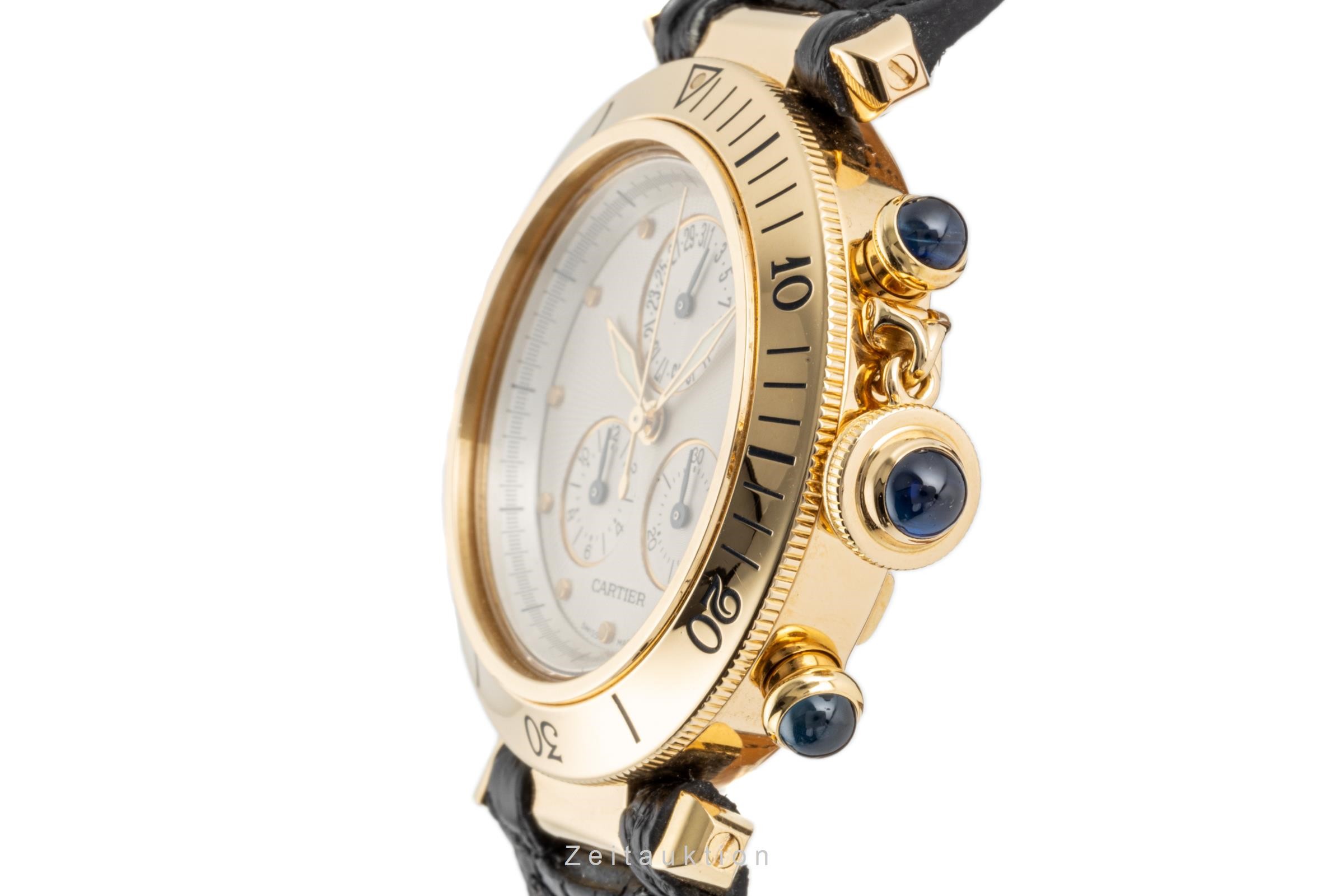 Cartier Pasha chronograph 18 ct gold quartz Kal. 212P Ref. 1353  | Zeitauktion