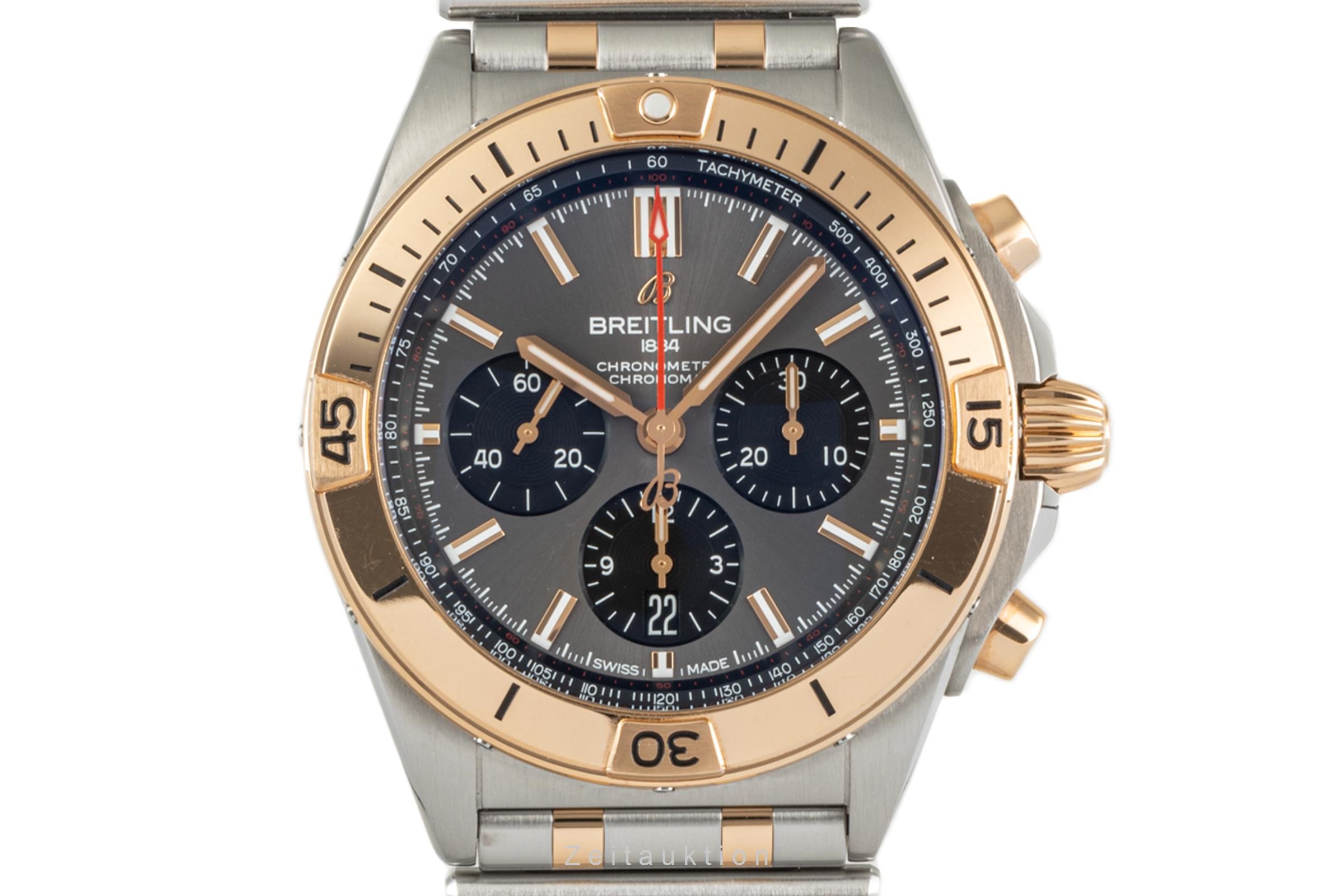 Breitling Chronomat chronograph steel / gold automatic Kal. B01 Ref. UB0134101B1U1  | Zeitauktion