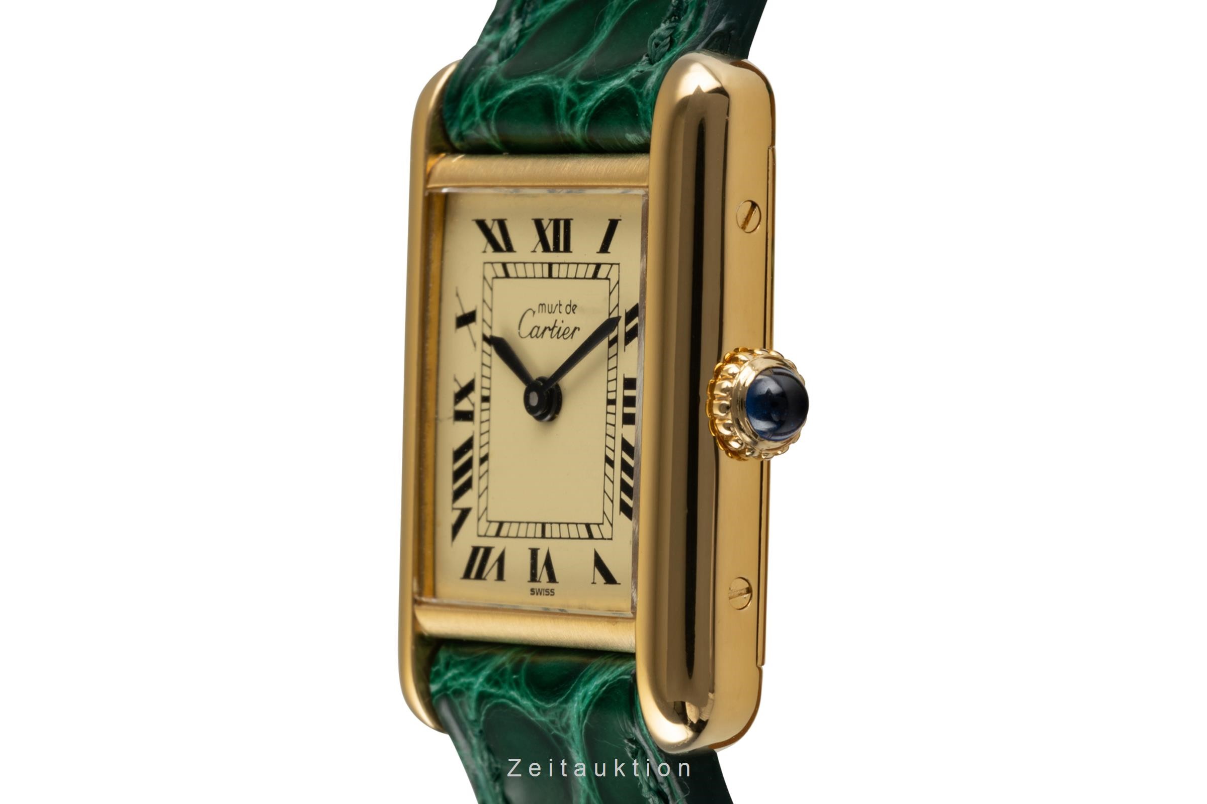 Cartier Tank argento dorato carica manuale Kal. 78-1  | Zeitauktion
