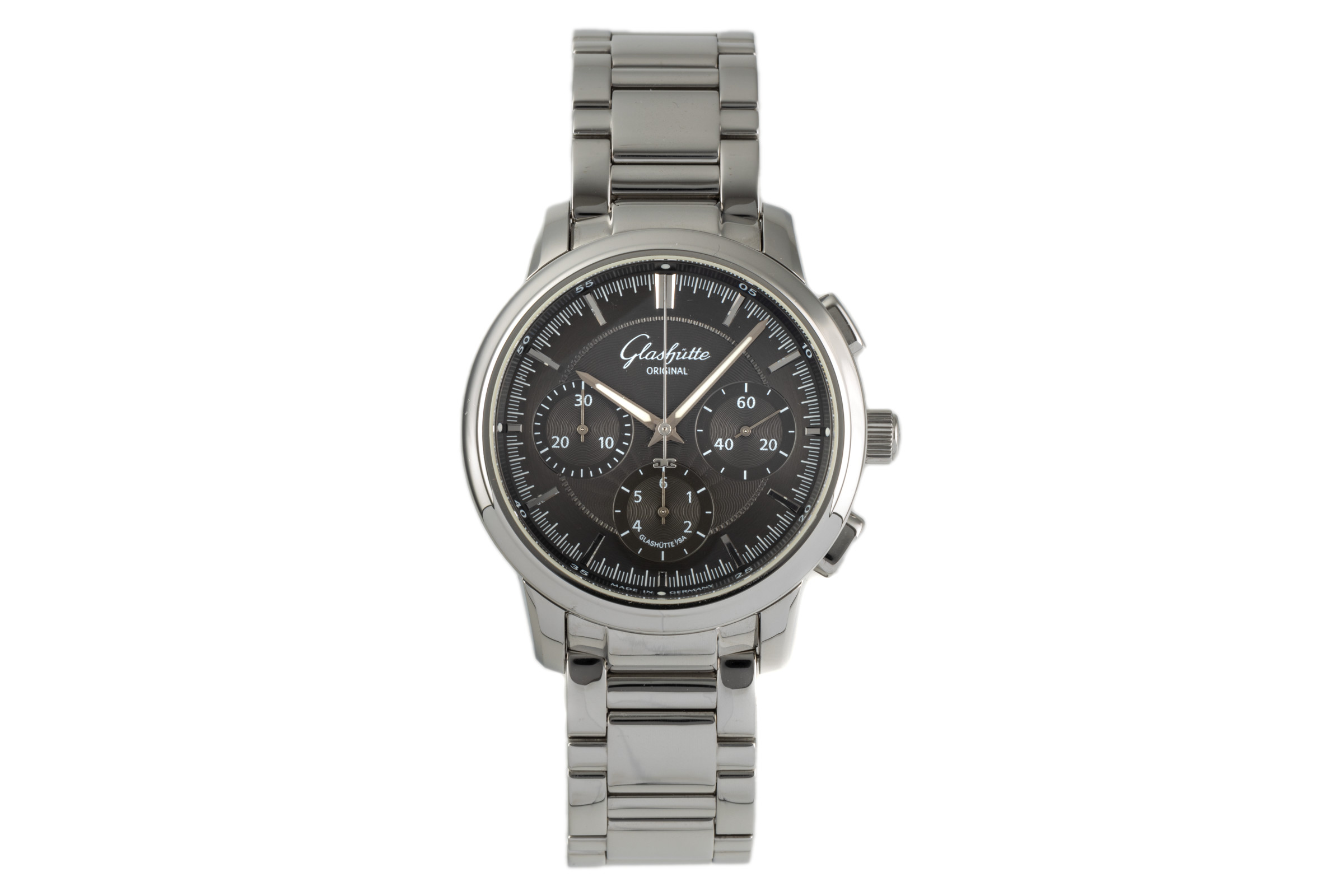 Glashütte Original Senator chronograph steel automatic Kal. GUB 39 Ref. 39-31-34-42-04  | Zeitauktion