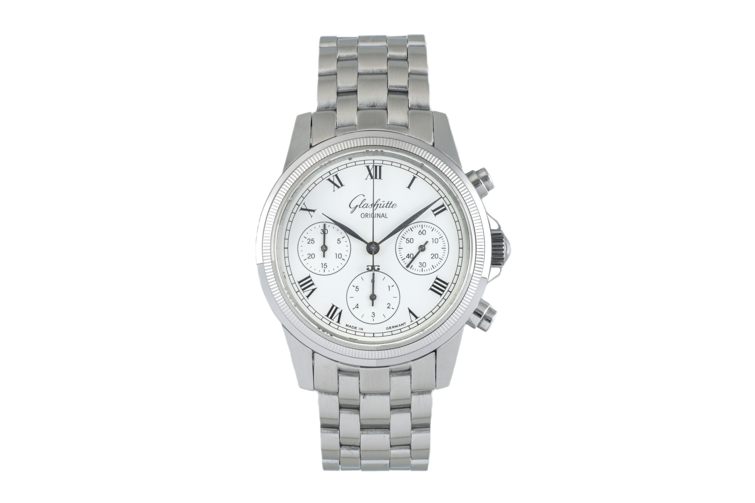Glashütte Original Senator chronograph steel automatic Kal. GUB 10-60 Ref. 1-10-66-02-03-04  | Zeitauktion