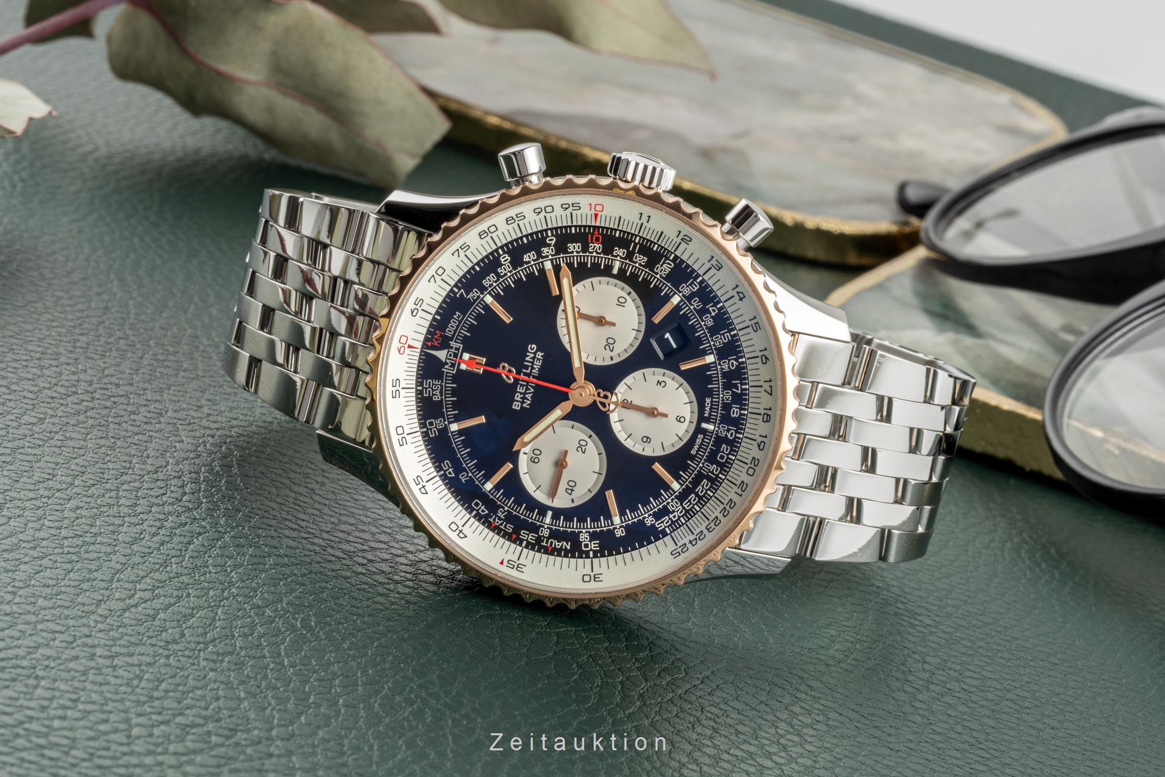 Breitling Navitimer chronograph steel / gold automatic Kal. B01 Ref. UB0127211B1A1  | Zeitauktion