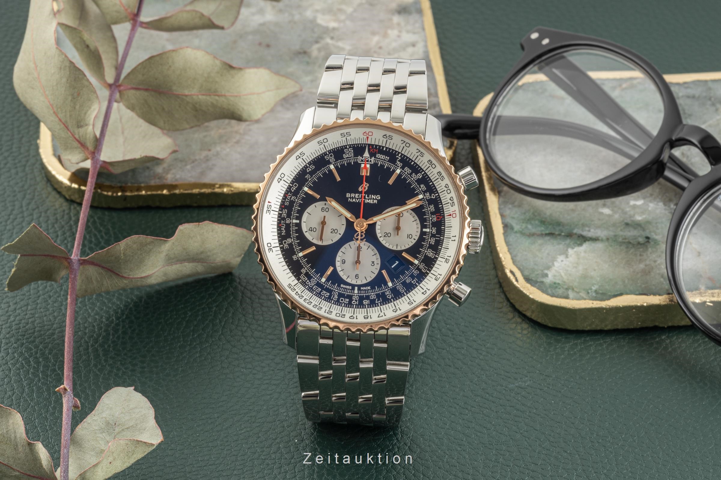 Breitling Navitimer chronograph steel / gold automatic Kal. B01 Ref. UB0127211B1A1  | Zeitauktion