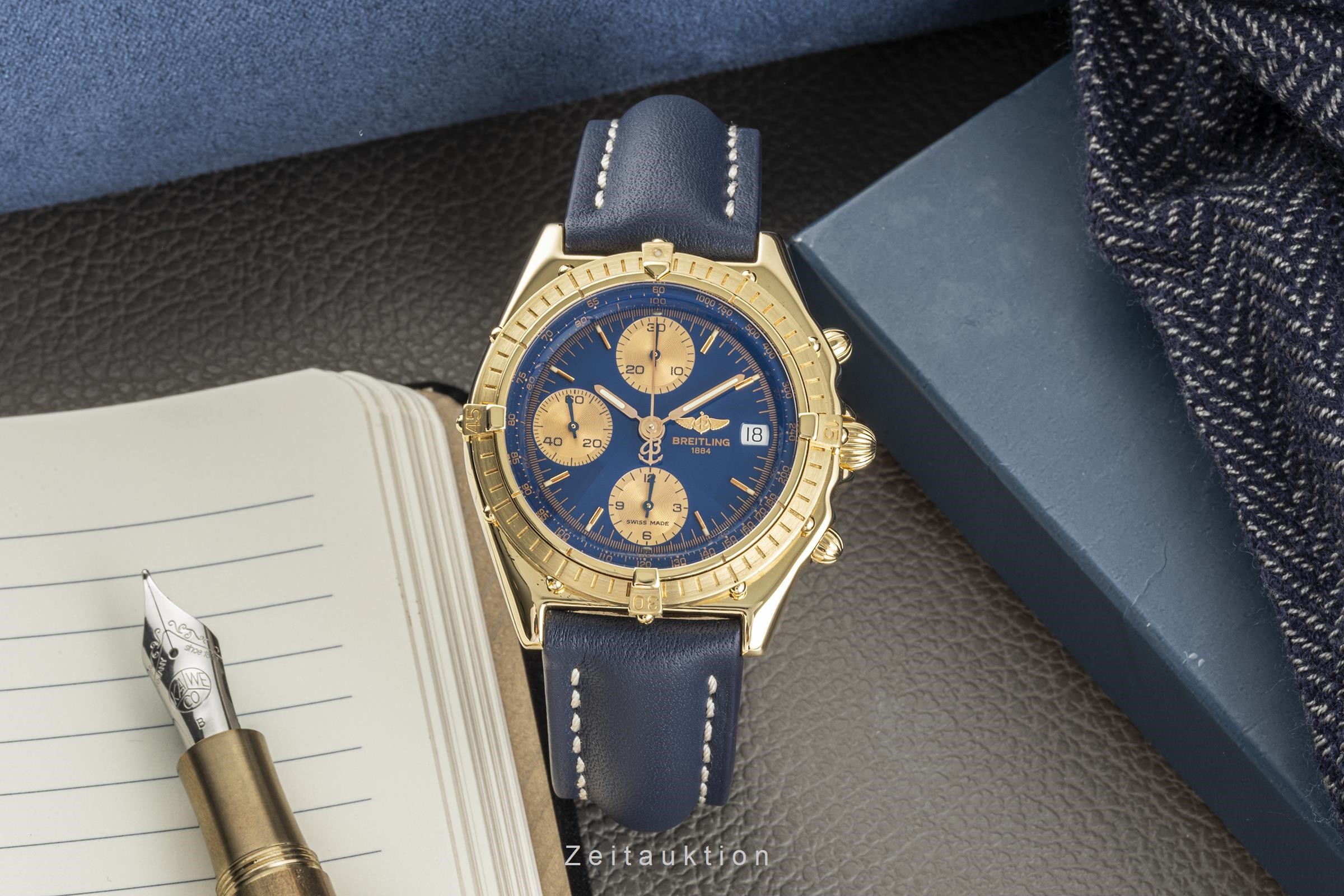 Breitling Chronomat Chronograph 18k Gold Automatik Kal. B13 Ref 