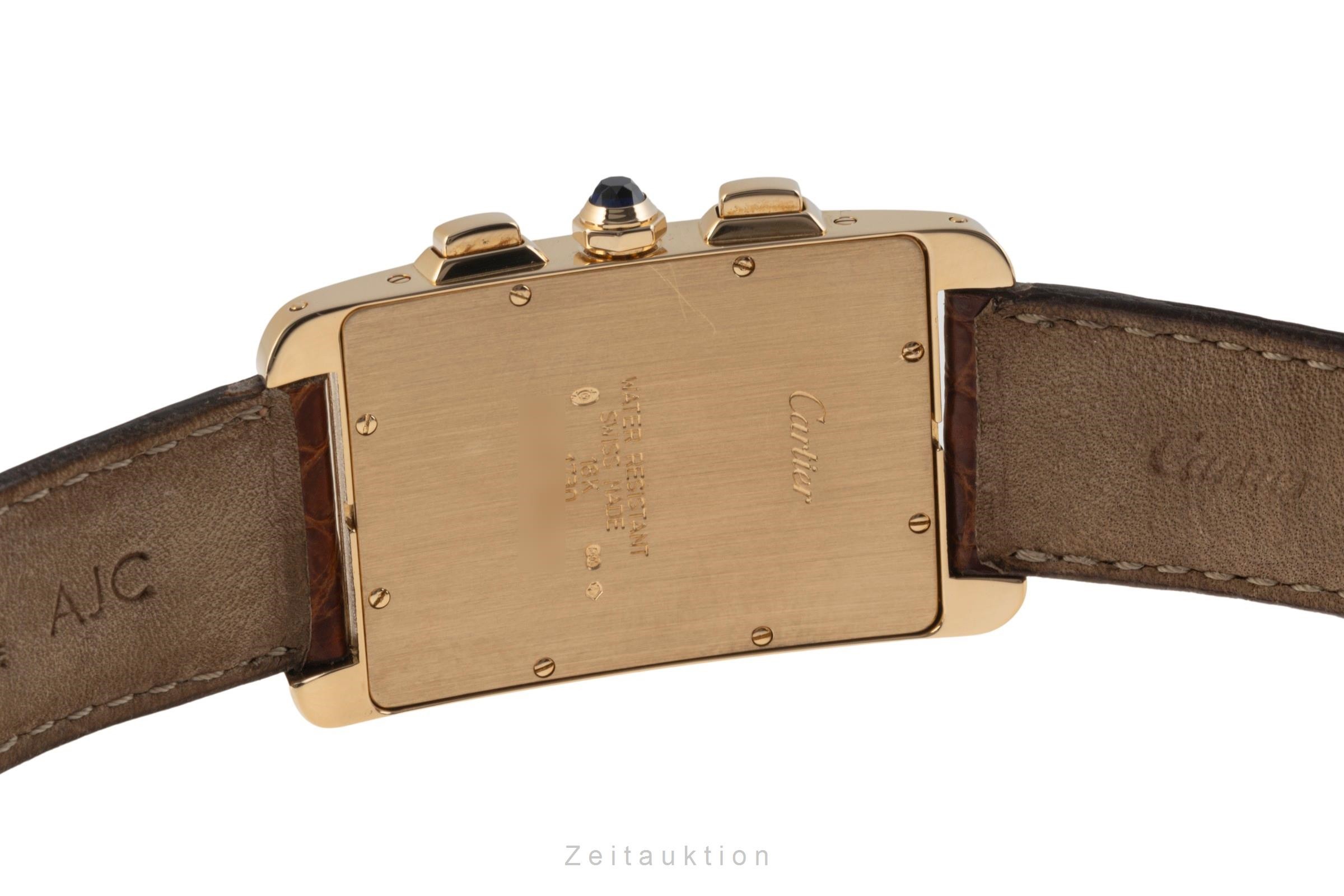 Cartier Tank Américaine chronograph 18 ct gold quartz Kal. 212 P Ref. W2601156, 1730  | Zeitauktion
