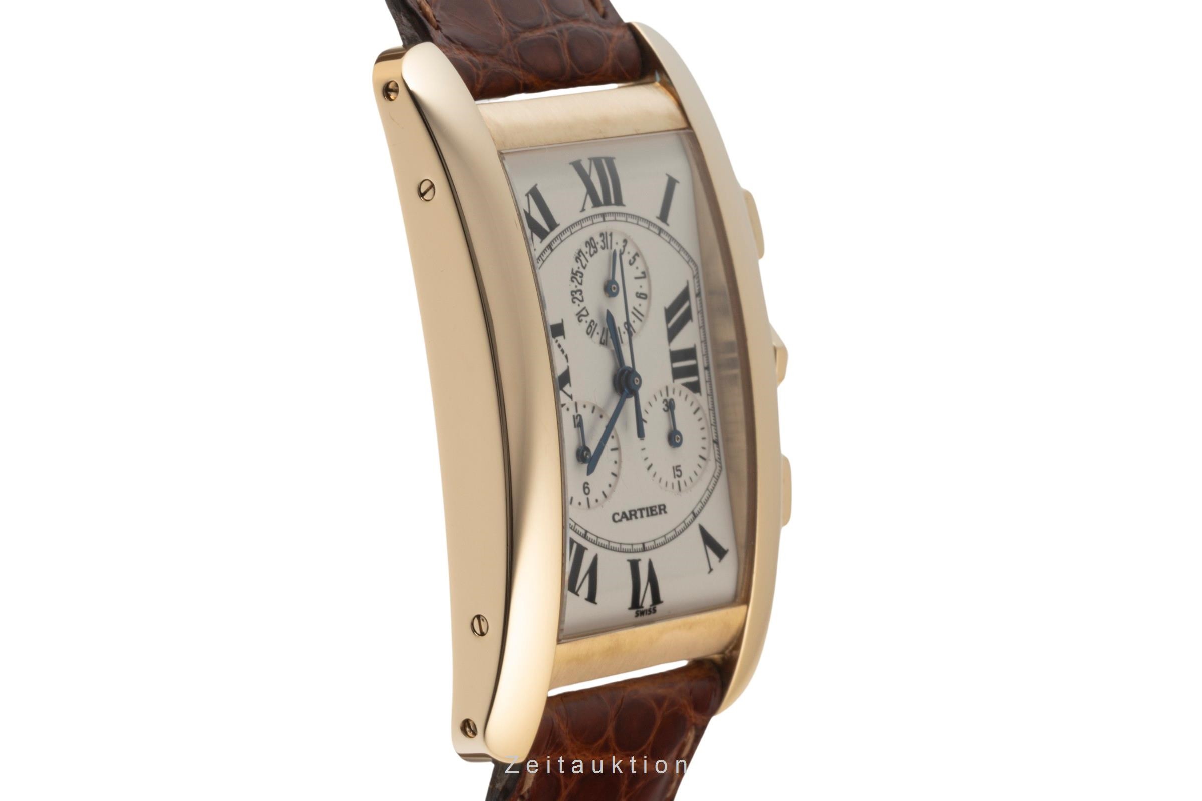 Cartier Tank Américaine chronograph 18 ct gold quartz Kal. 212 P Ref. W2601156, 1730  | Zeitauktion