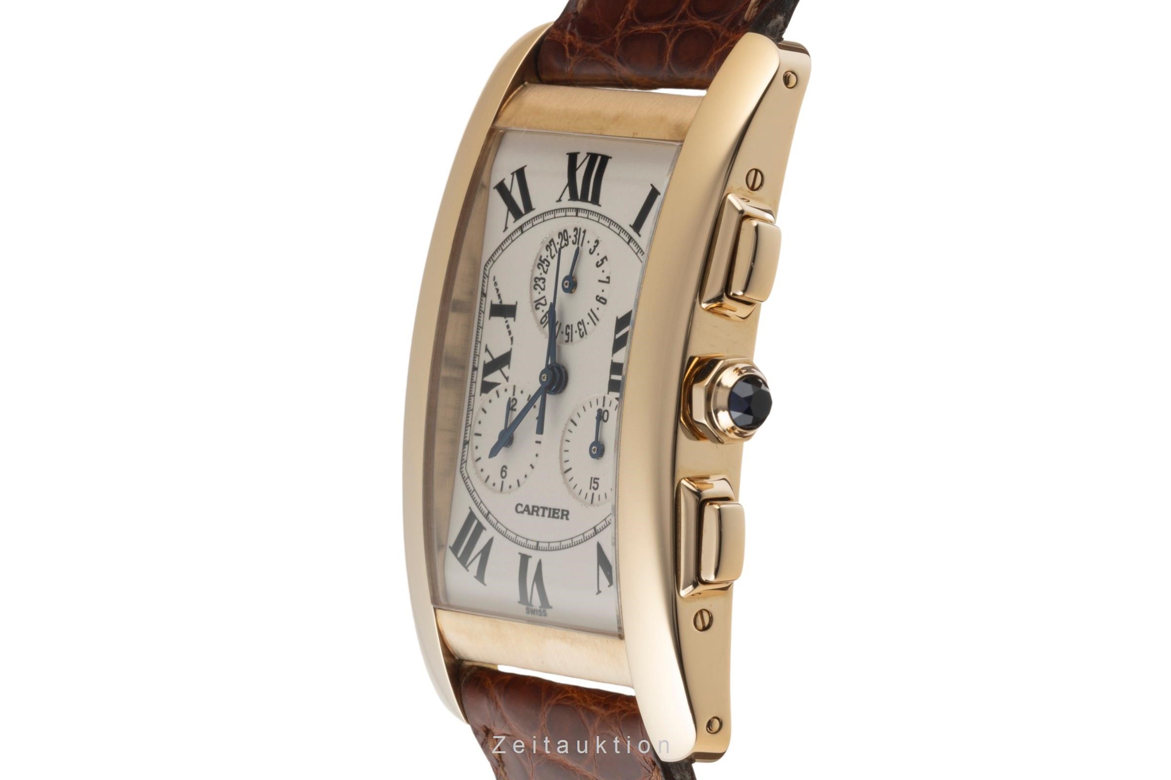 Cartier Tank Américaine chronograph 18 ct gold quartz Kal. 212 P Ref. W2601156, 1730  | Zeitauktion