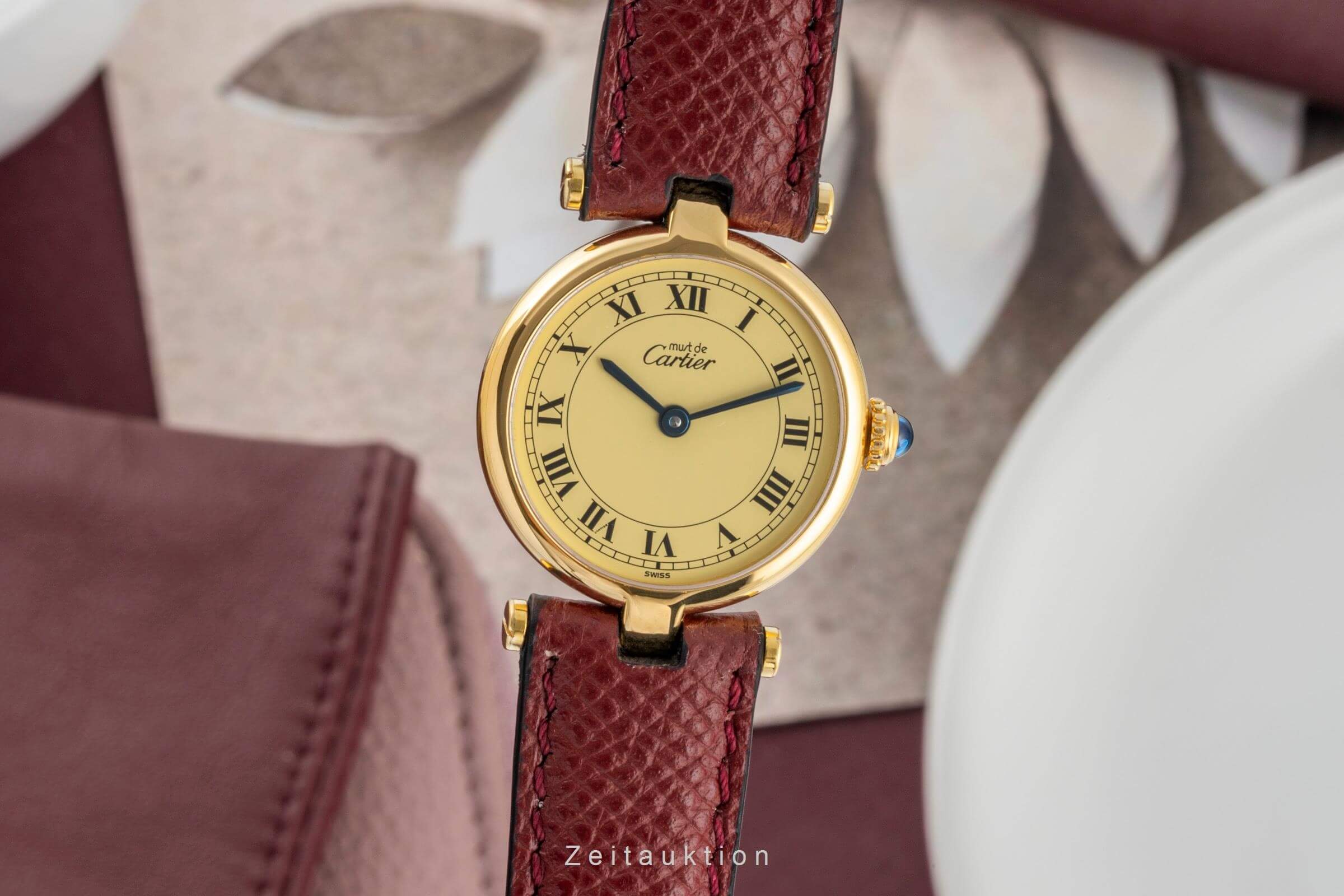 Cartier Vermeil plata banada en oro cuarzo Kal. 690 Ref. 590004  | Zeitauktion