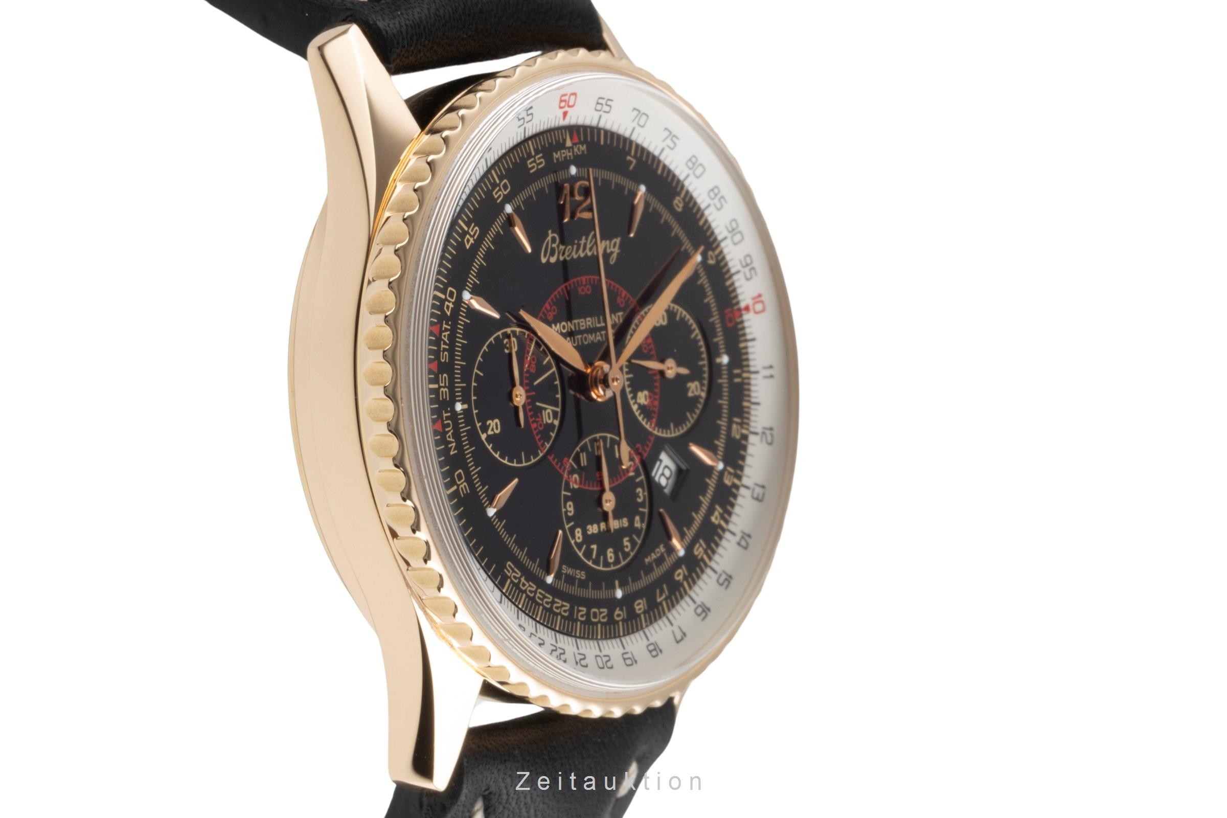 Breitling Montbrillant Chronograph 18k Gold Automatik Kal. B41 Ref 