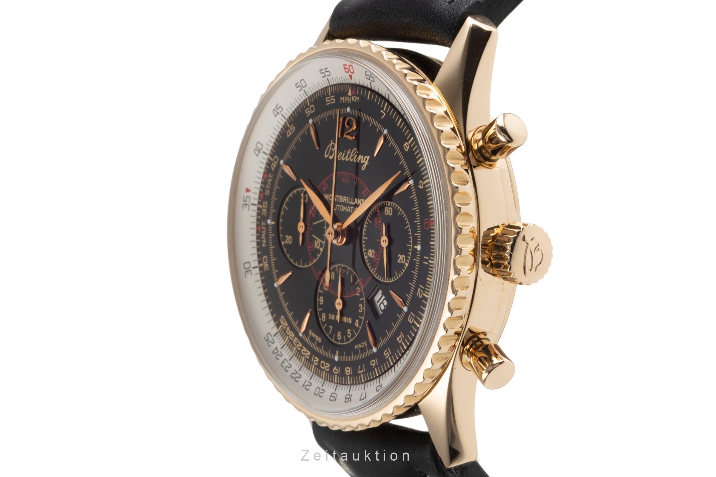 Breitling Montbrillant Chronograph 18k Gold Automatik Kal. B41 Ref 