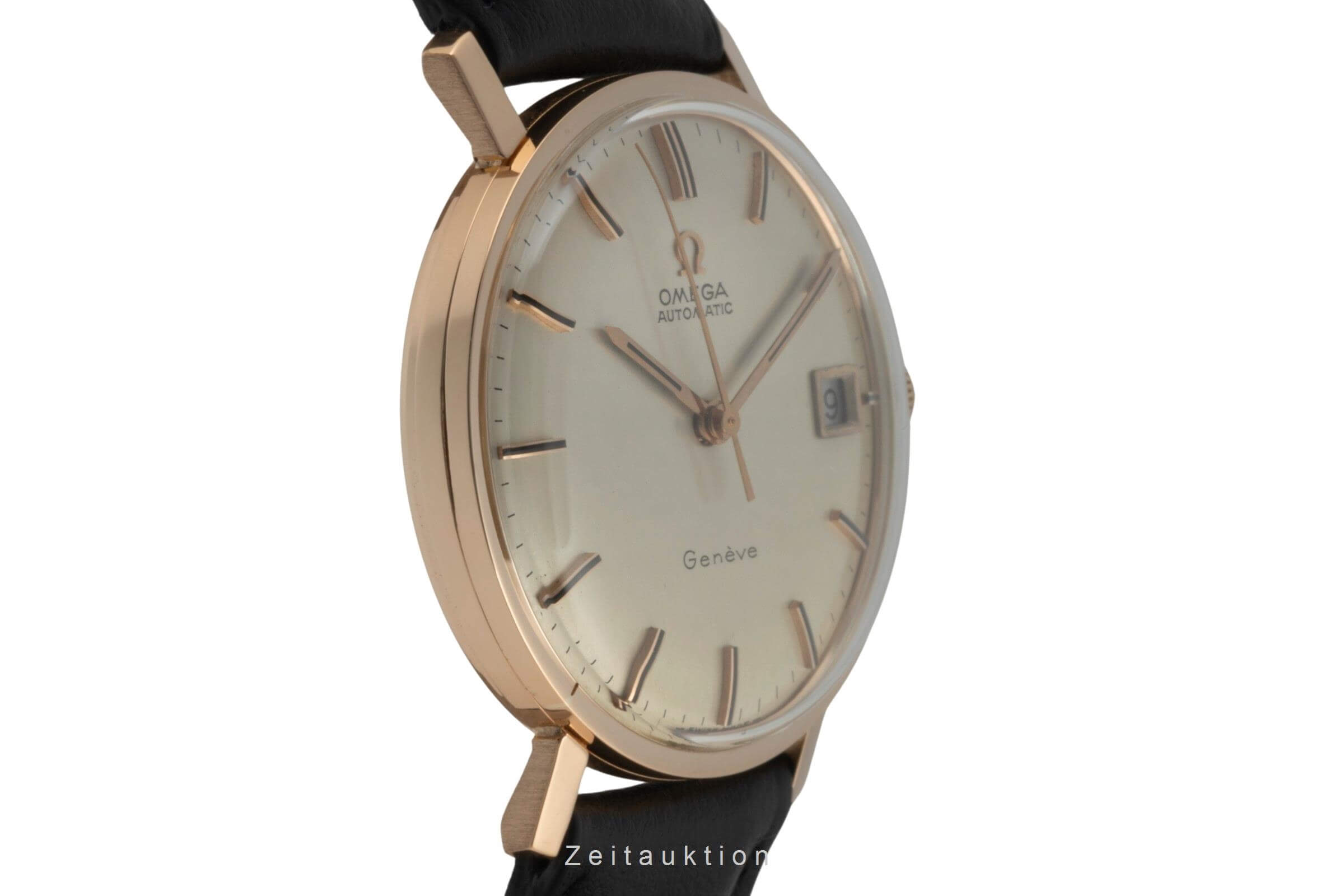 Omega Geneve oro rosado de 18 quilates automático Kal. 565 VINTAGE  | Zeitauktion