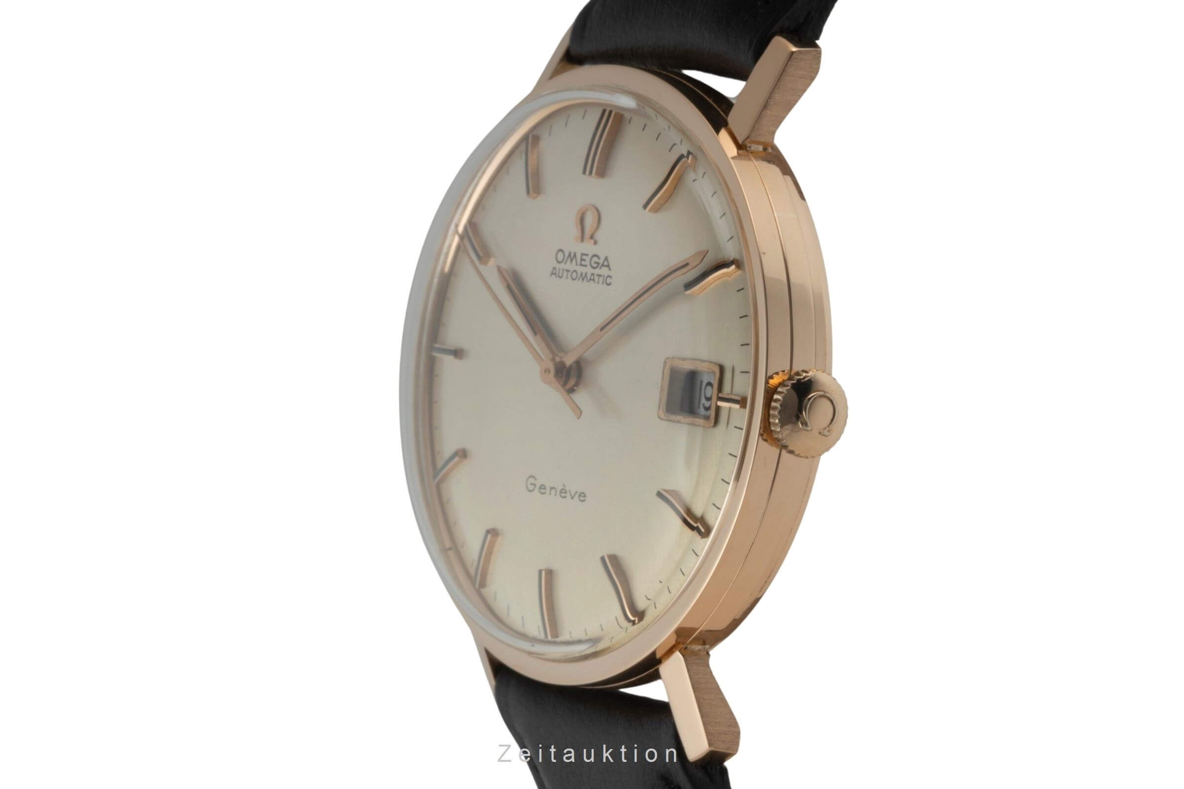 Omega Geneve oro rosado de 18 quilates automático Kal. 565 VINTAGE  | Zeitauktion