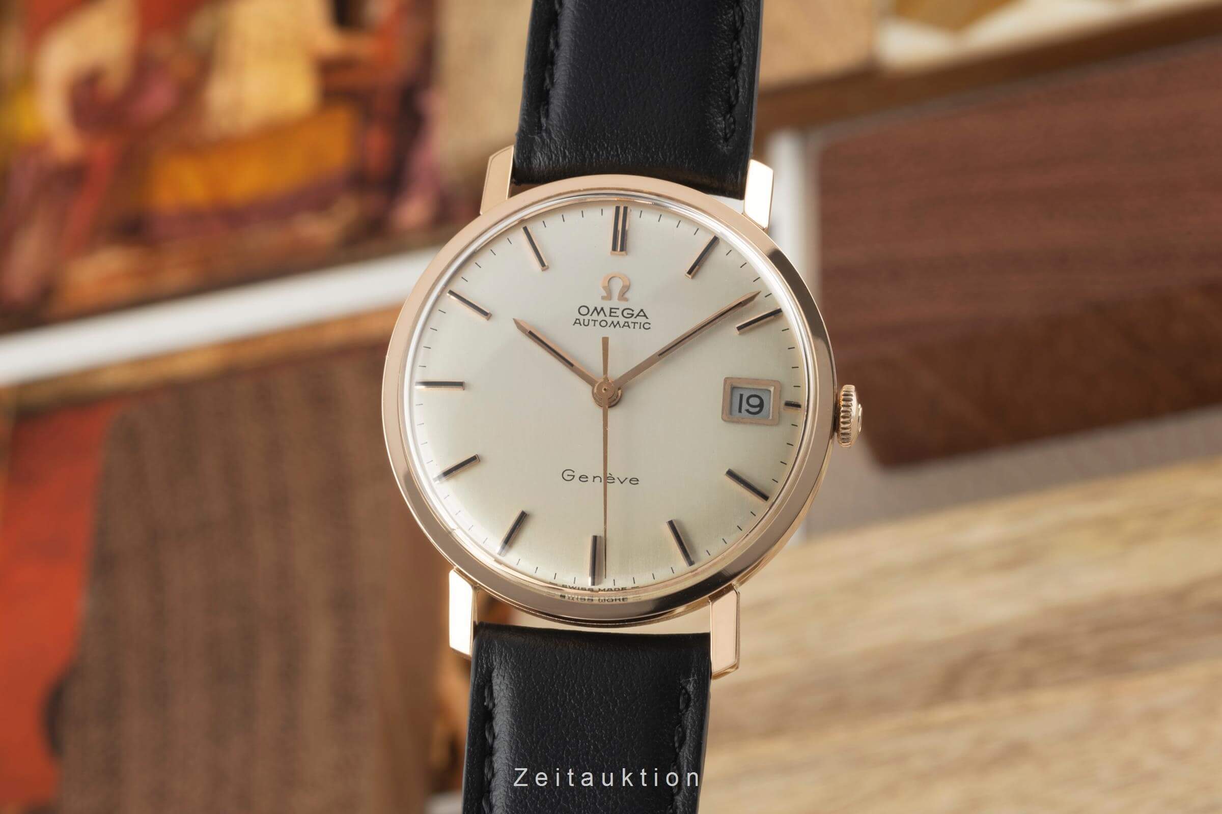 Omega Geneve oro rosado de 18 quilates automático Kal. 565 VINTAGE  | Zeitauktion
