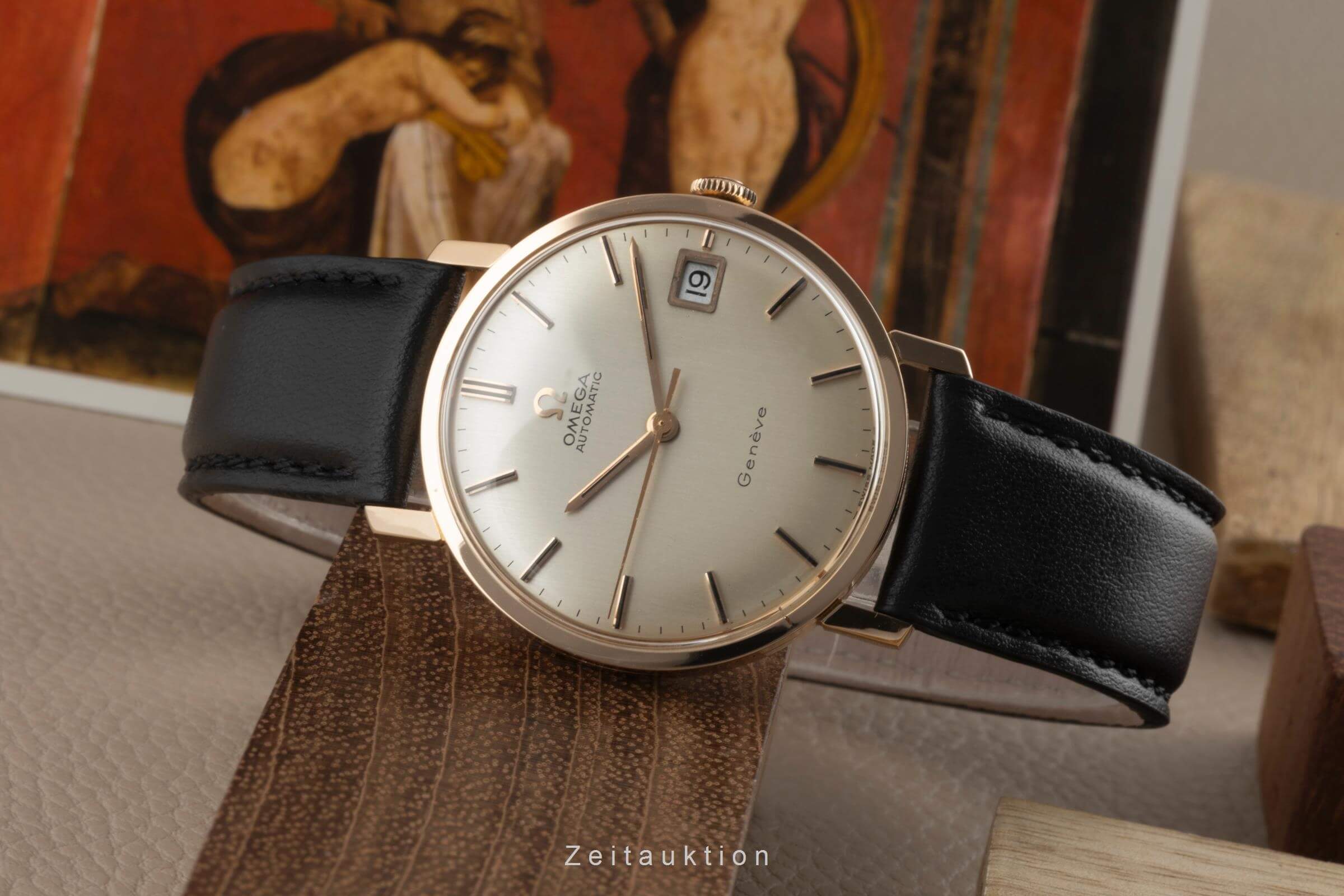 Omega Geneve oro rosado de 18 quilates automático Kal. 565 VINTAGE  | Zeitauktion