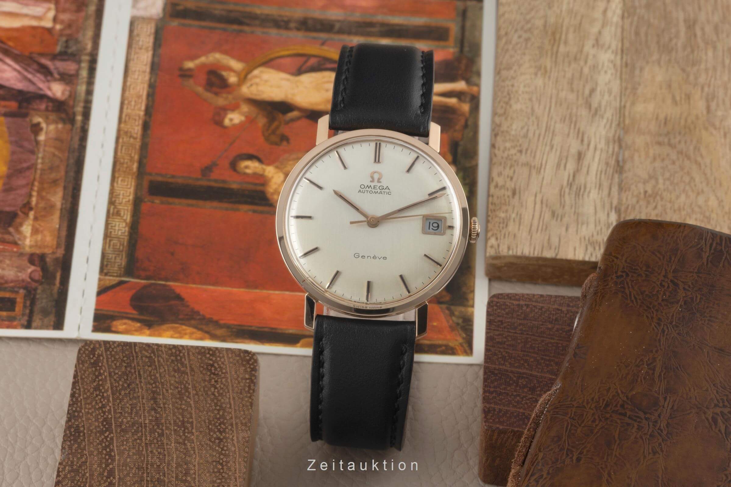 Omega Geneve oro rosado de 18 quilates automático Kal. 565 VINTAGE  | Zeitauktion