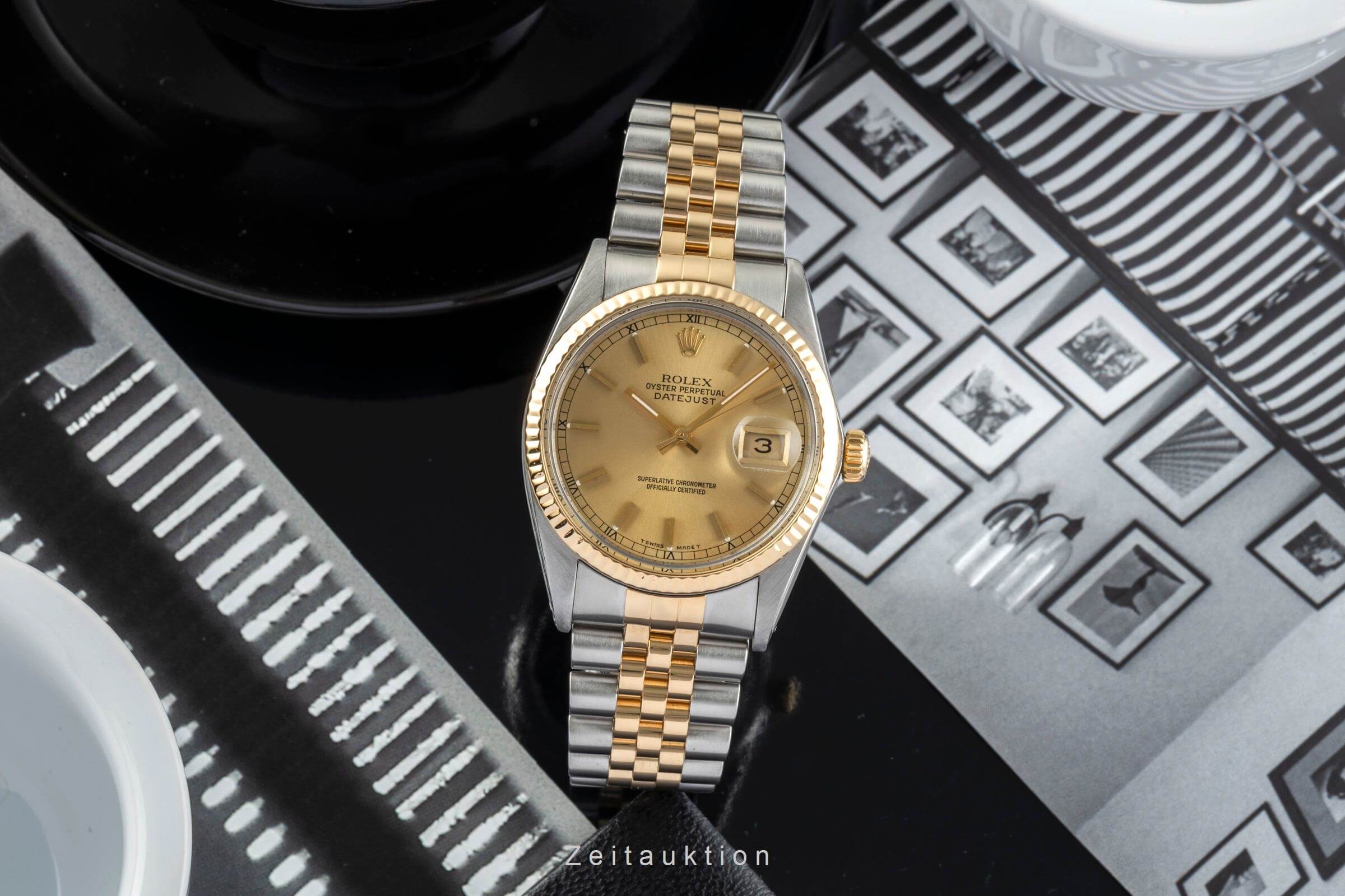 ROLEX バッグとケースセット Rolex Datejust steel / gold automatic Kal. 3035 Ref. 16013