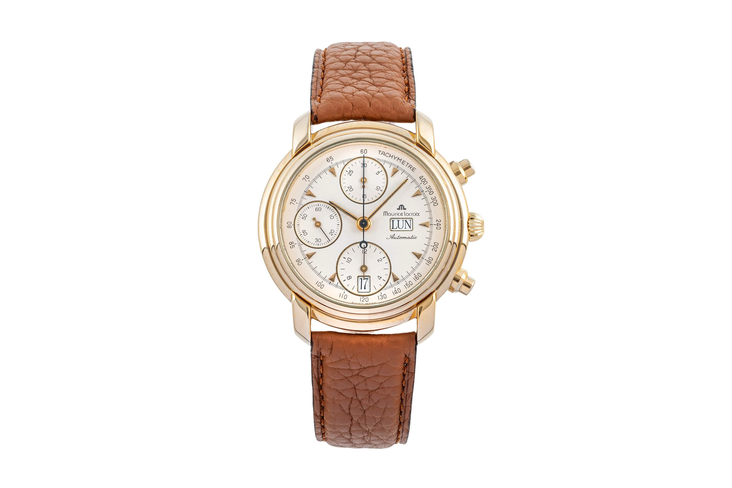 Maurice Lacroix Croneo Chronograph Messing vergoldet Automatik Ref 