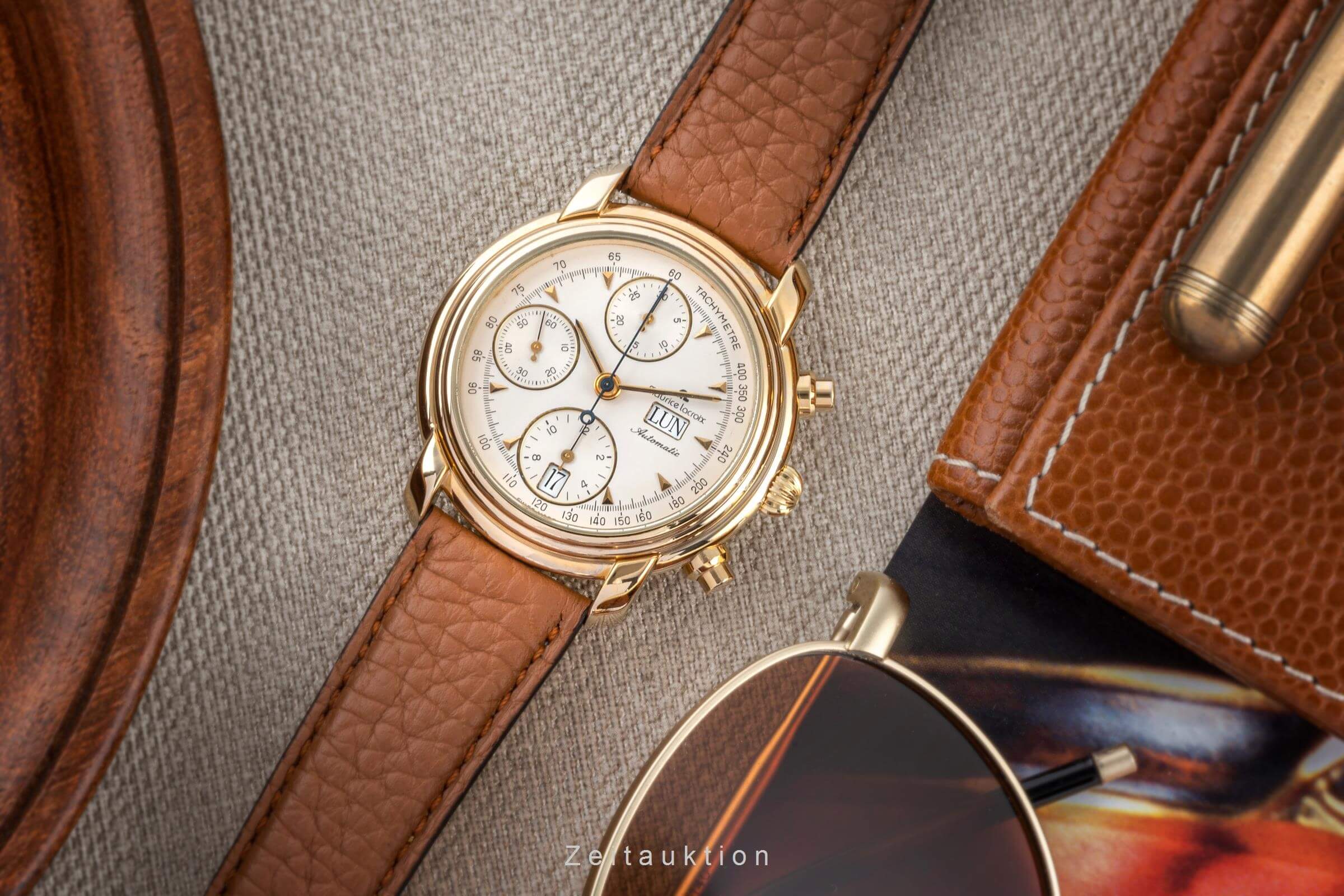 Maurice Lacroix Croneo chronograph gilt-brass automatic Ref. 39353  | Zeitauktion