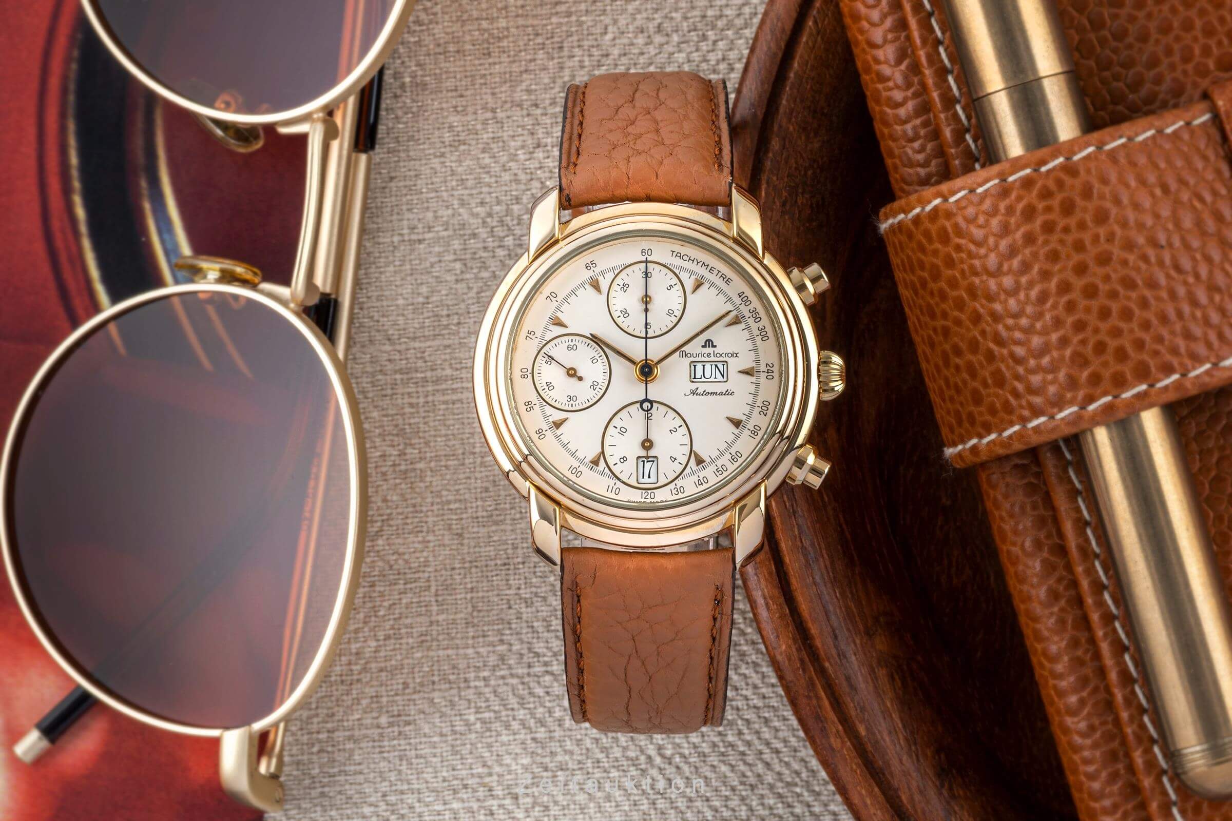 Maurice Lacroix Croneo chronograph gilt-brass automatic Ref. 39353  | Zeitauktion