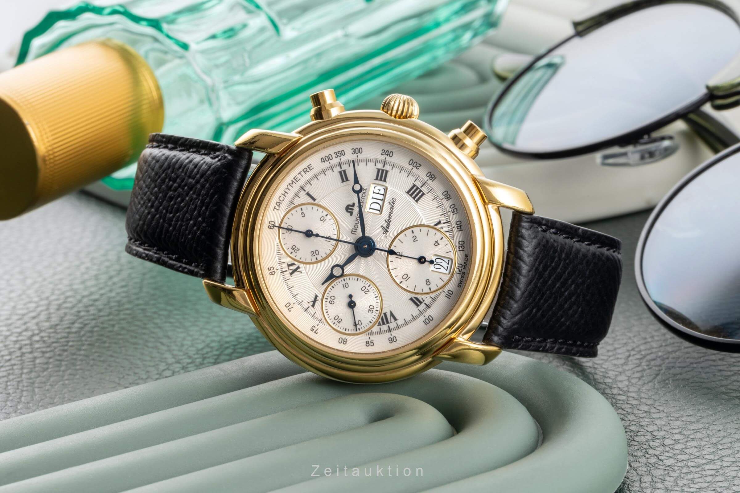 Maurice Lacroix Croneo Chronograph Messing vergoldet Automatik Ref 