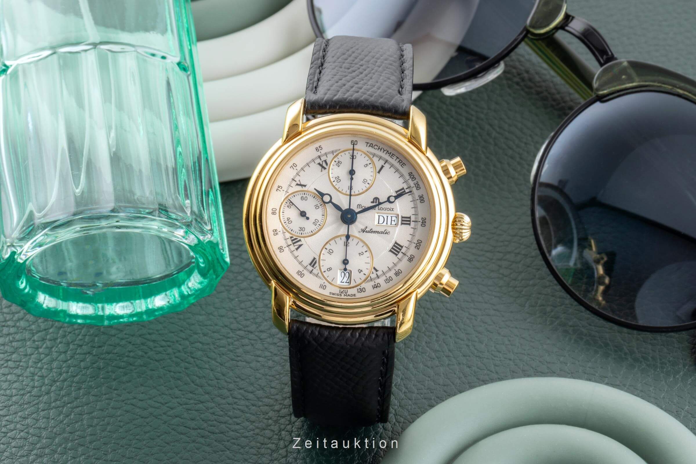 Maurice Lacroix Croneo Chronograph Messing vergoldet Automatik Ref  