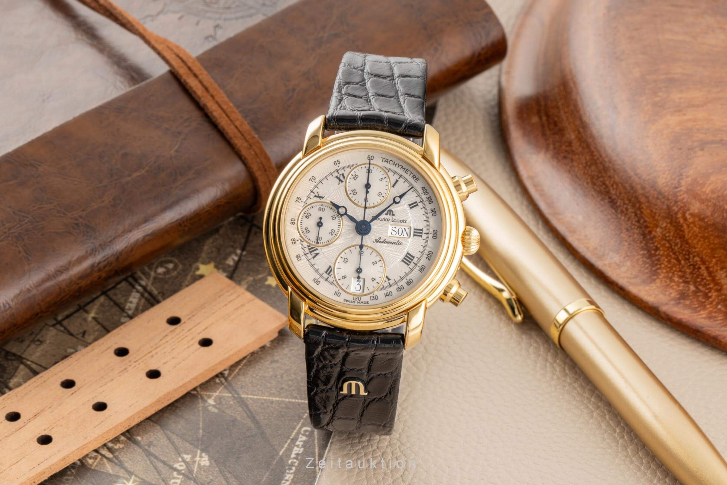 Maurice Lacroix Masterpiece Chronograph Messing vergoldet 
