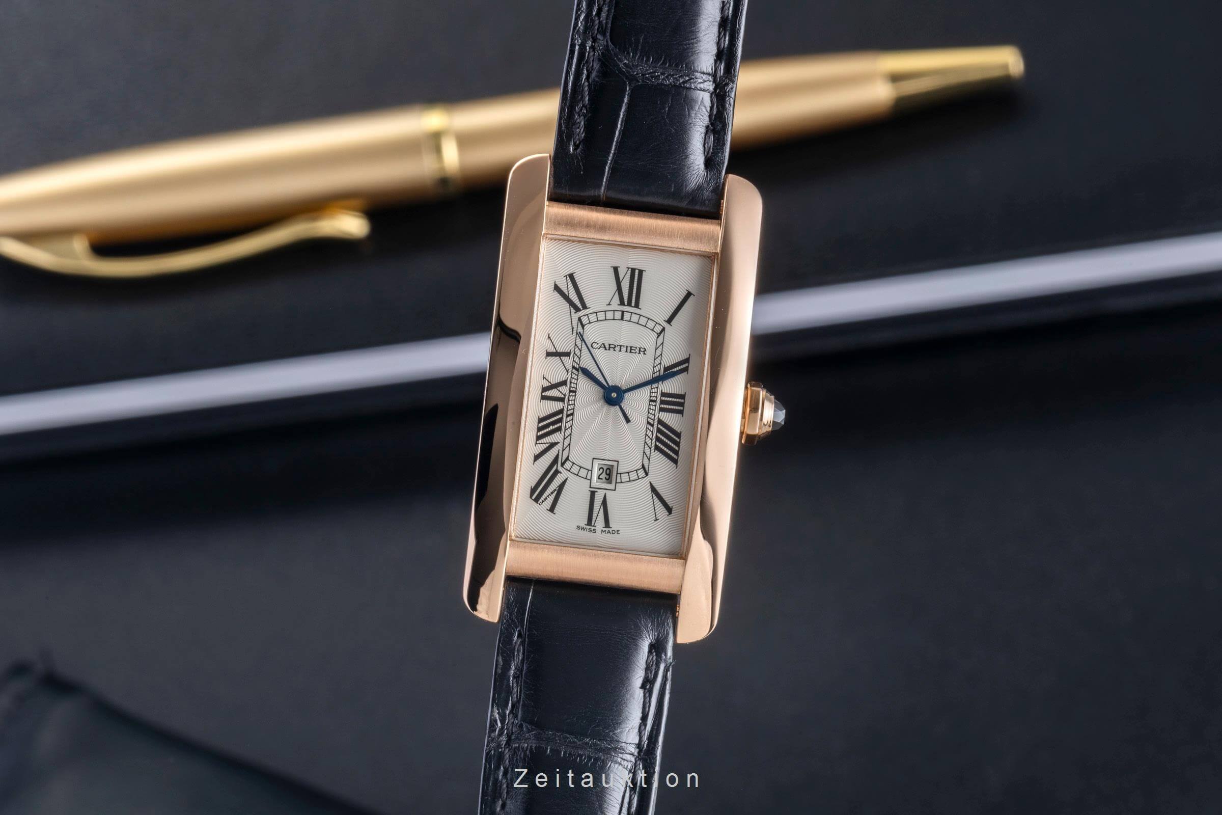 Cartier Tank Américaine 18 ct red gold automatic Kal. 077 Ref. W2620030  | Zeitauktion