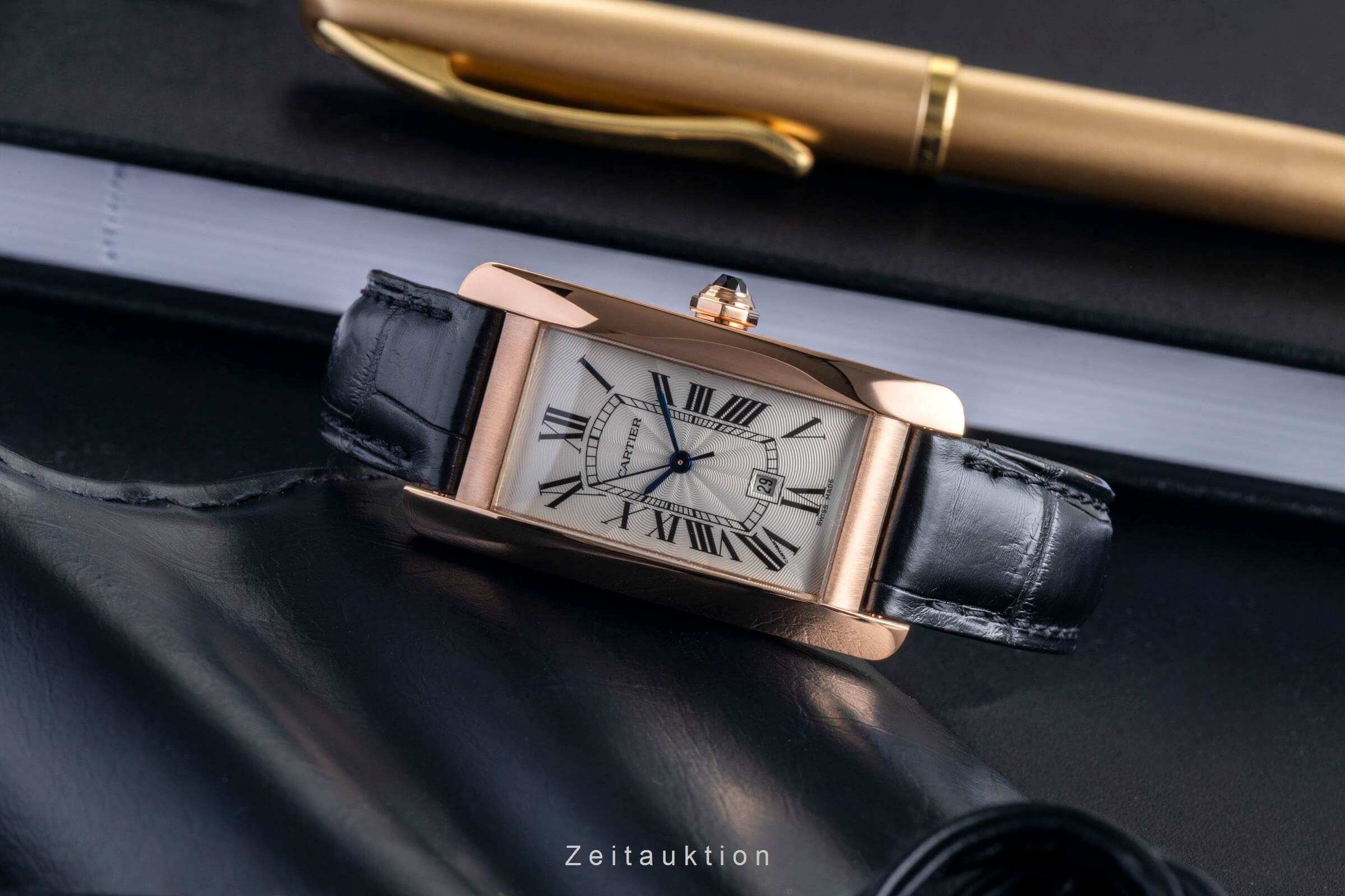 Cartier Tank Américaine 18 ct red gold automatic Kal. 077 Ref. W2620030  | Zeitauktion