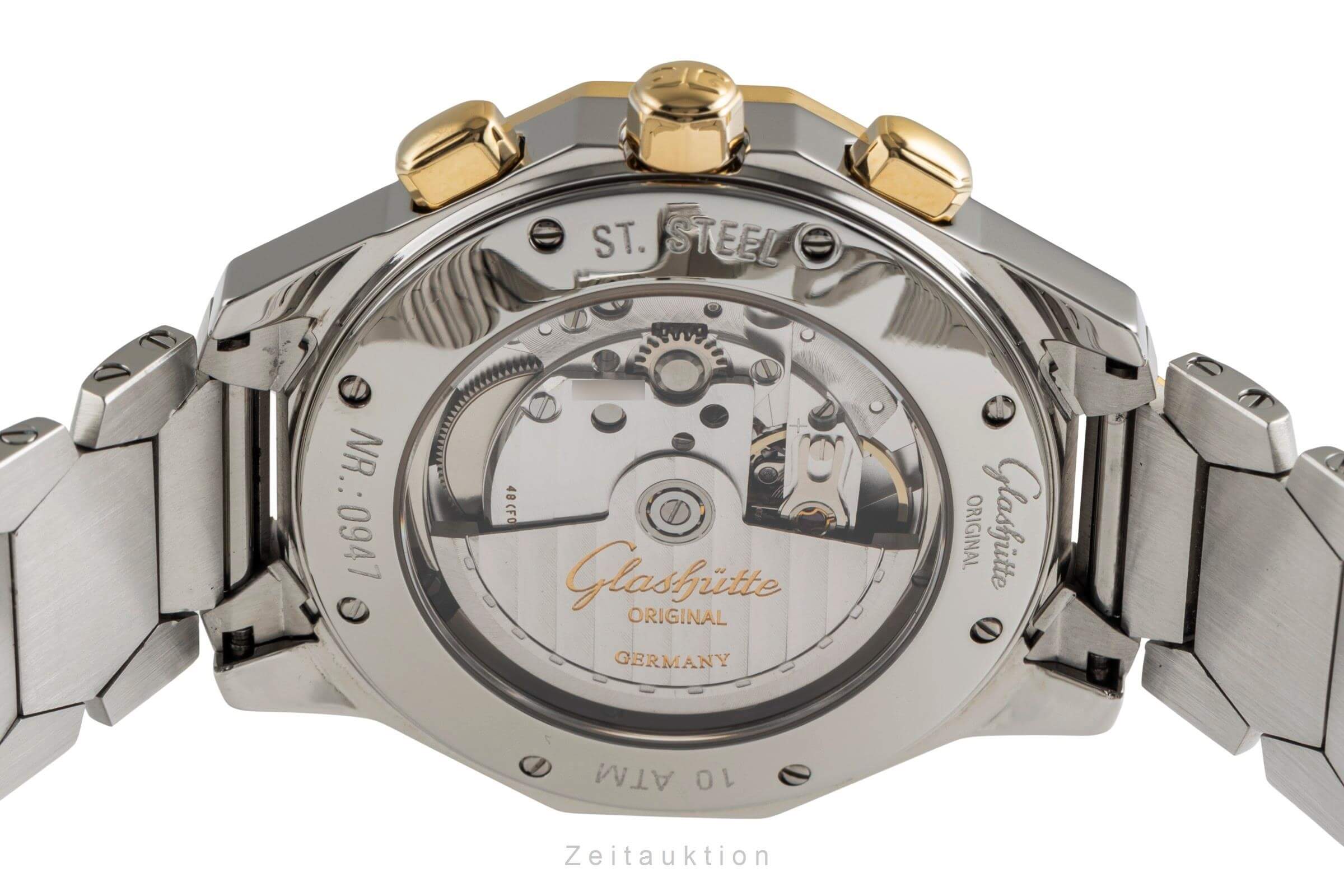 Glashütte Original Sport cronografo acciaio / oro automatismo Kal. GUB 10-60 Ref. 1-10-66-12-11-04  | Zeitauktion