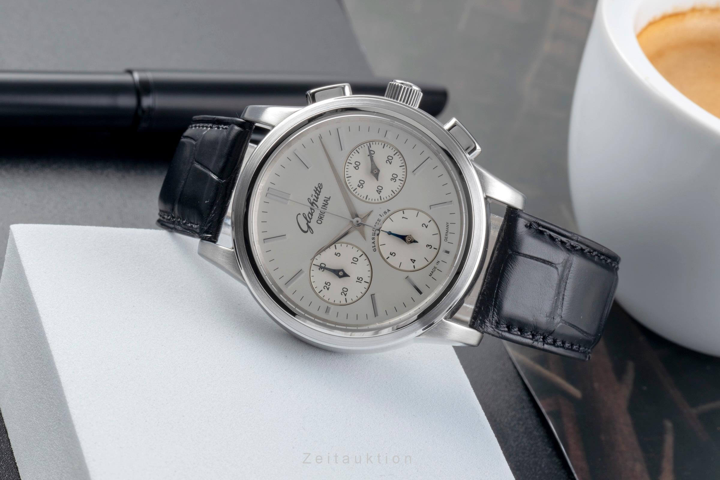 Glashütte Original Senator cronógrafo acero automático Kal. GUB 39 Ref. 39-31-14-23-04  | Zeitauktion