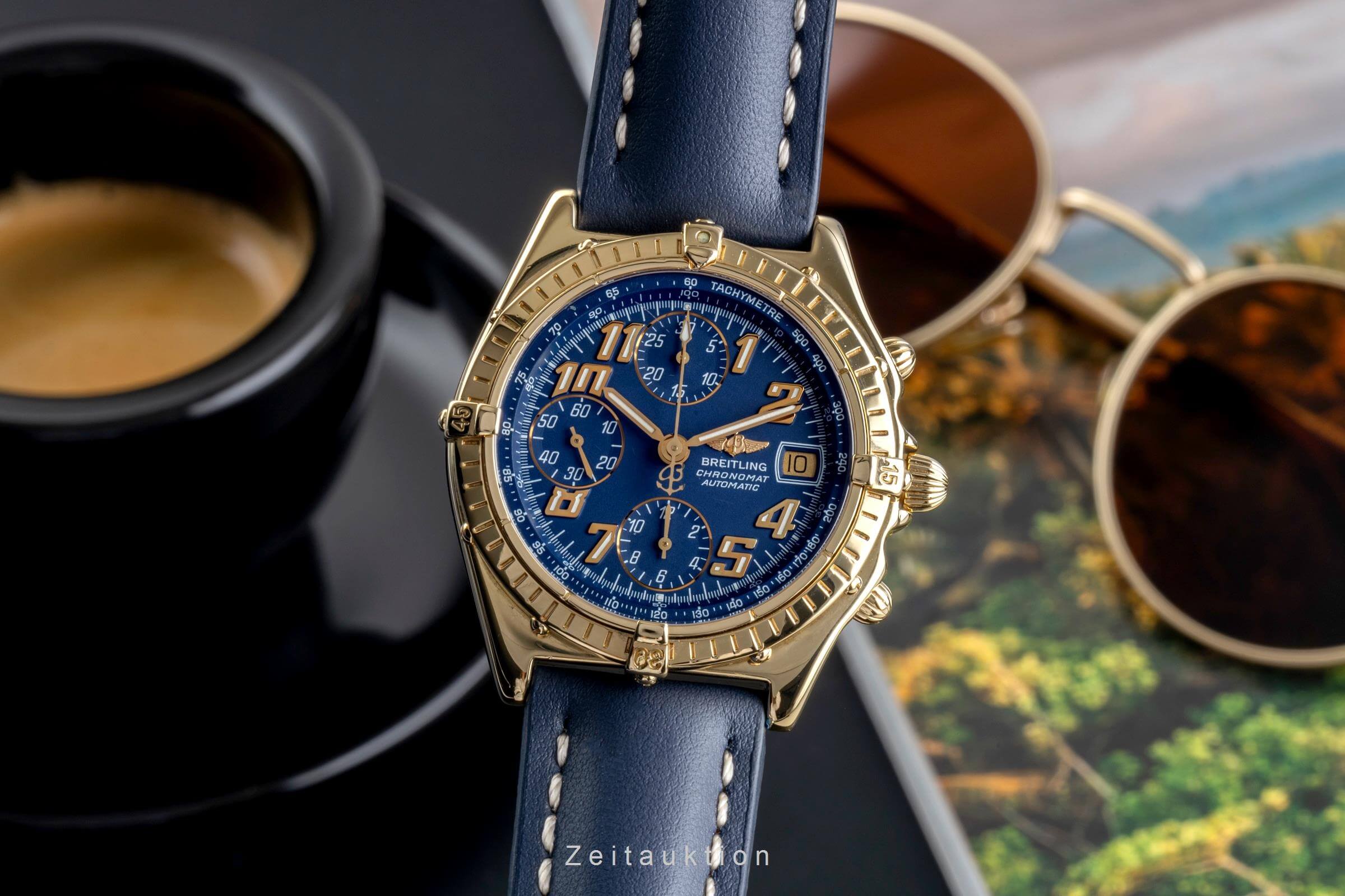 Breitling Chronomat Chronograph 18k Gold Automatik Kal. B13 Ref. K13047 , 81950  | Zeitauktion
