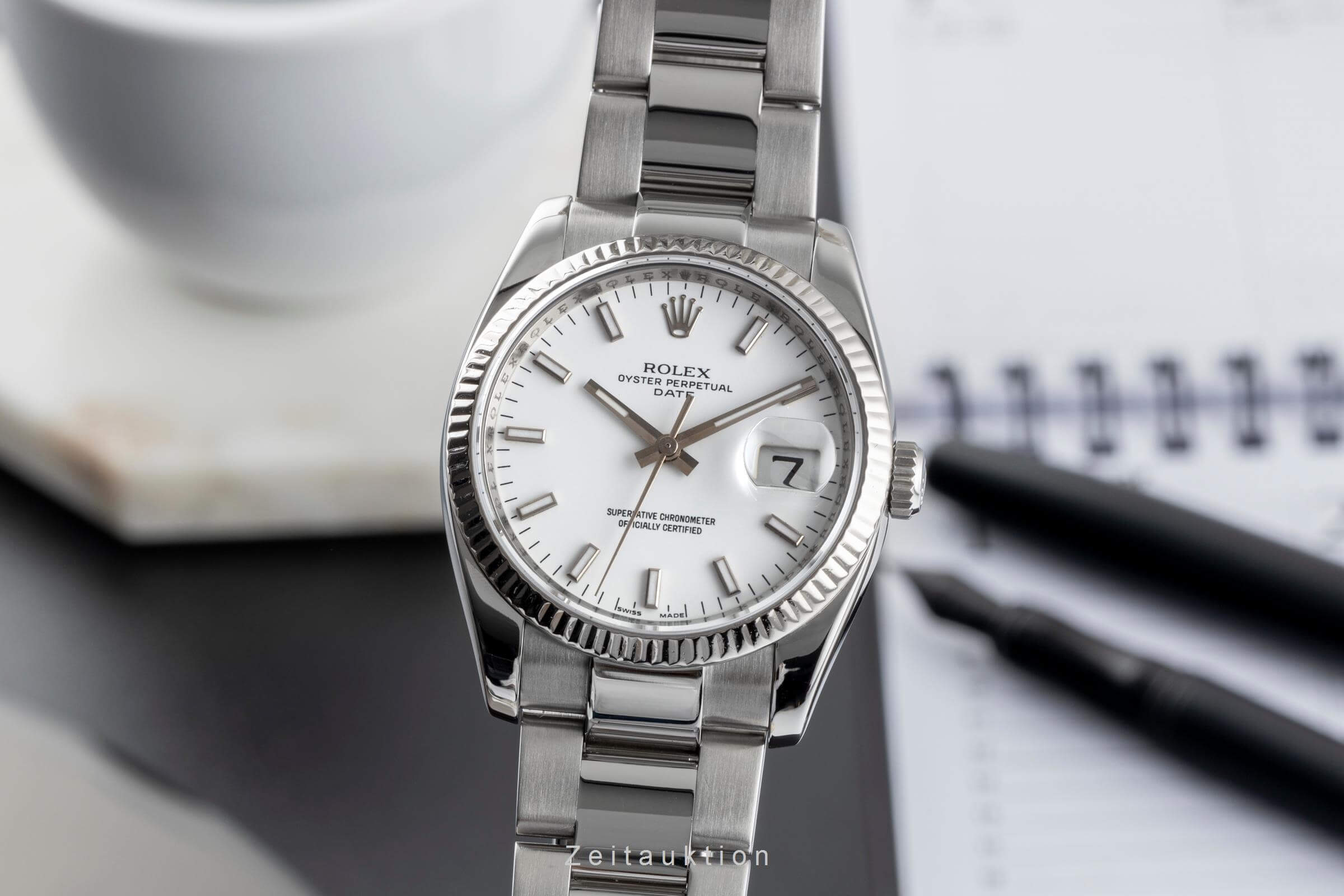 Rolex Date Stahl / Weissgold Automatik Kal. 3135 Ref. 115234  | Zeitauktion