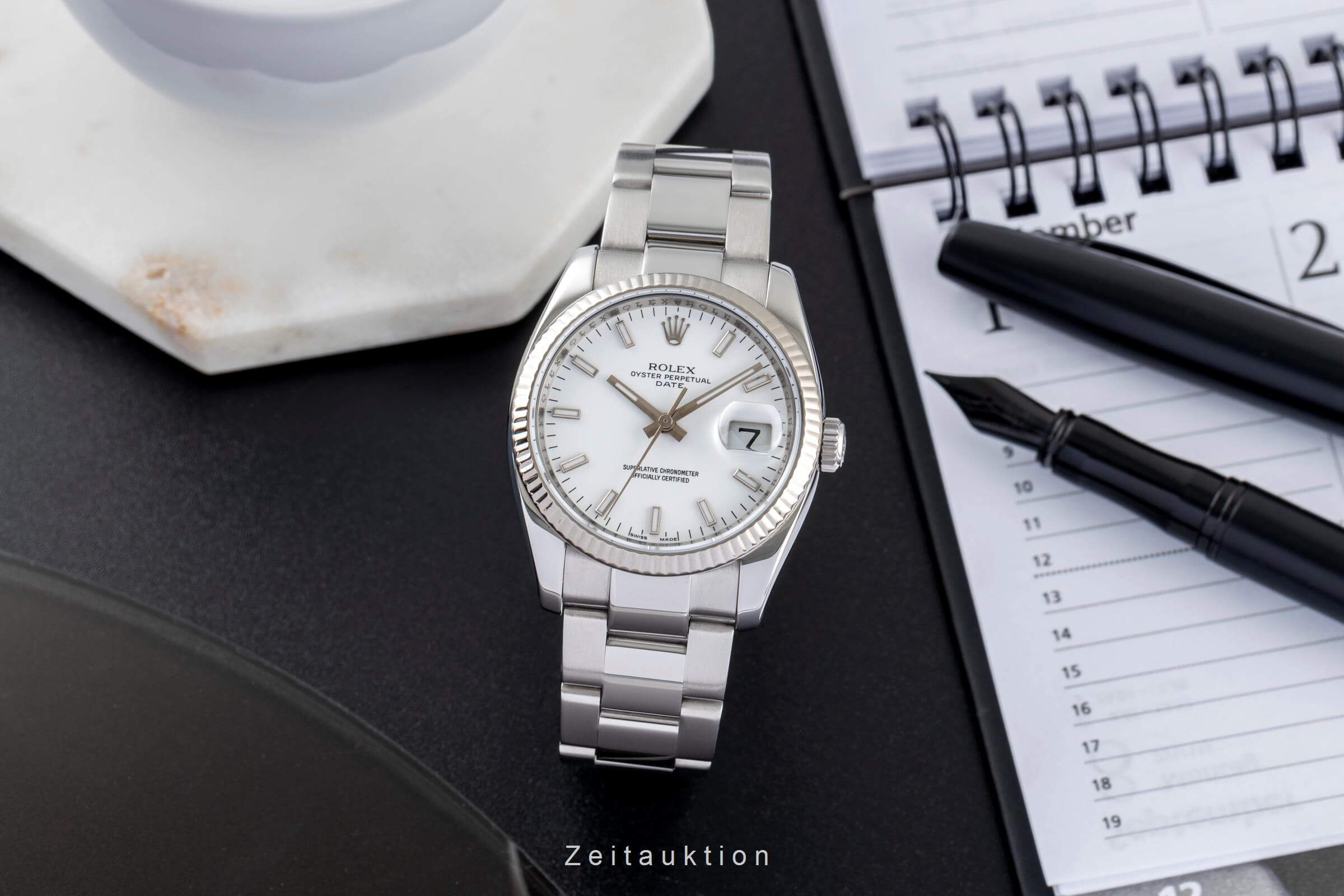 Rolex Date Stahl / Weissgold Automatik Kal. 3135 Ref. 115234  | Zeitauktion
