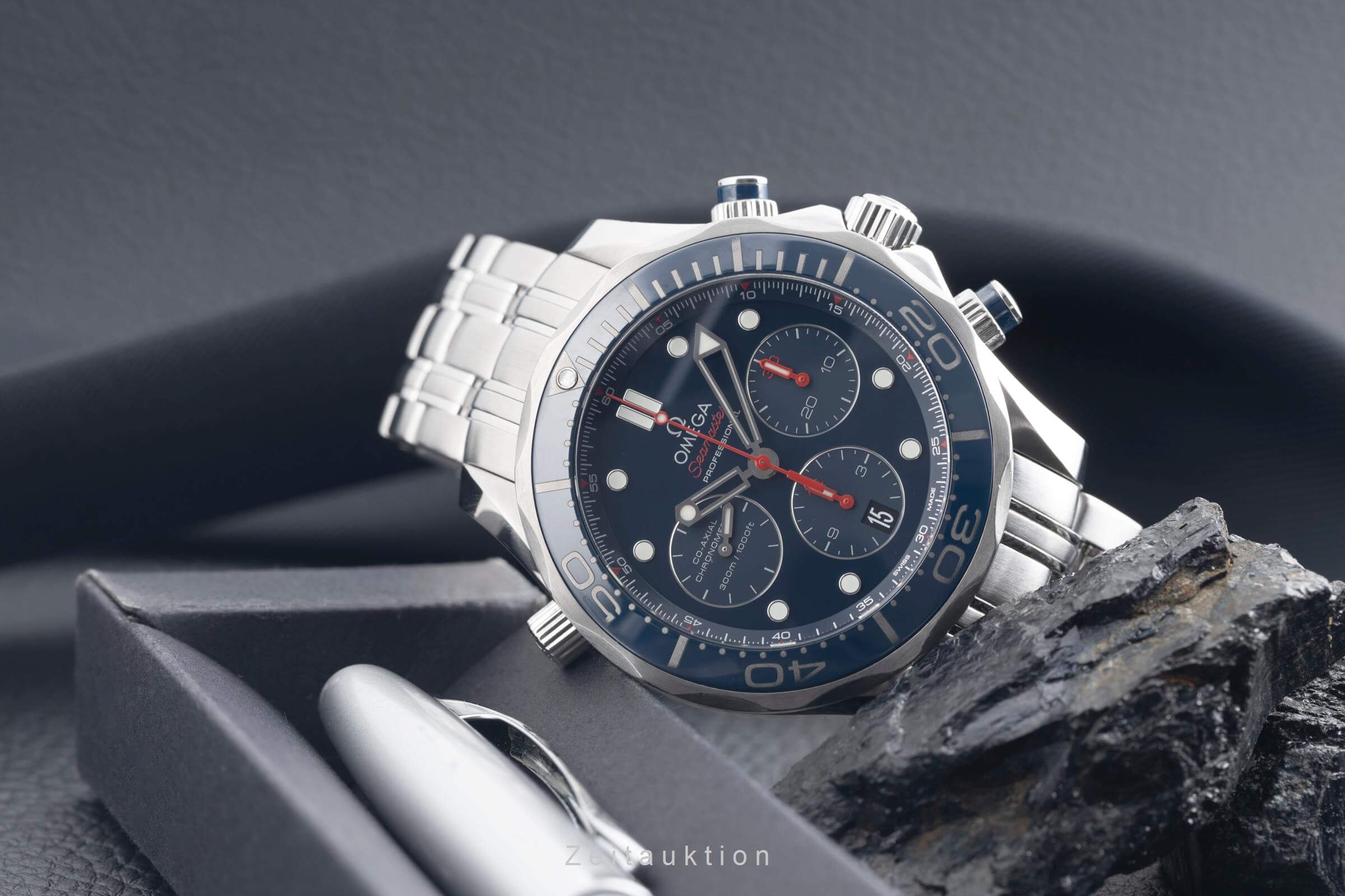 Omega Seamaster chronograph steel automatic Kal. 3330 Ref. 212.30.44.50.03.001  | Zeitauktion